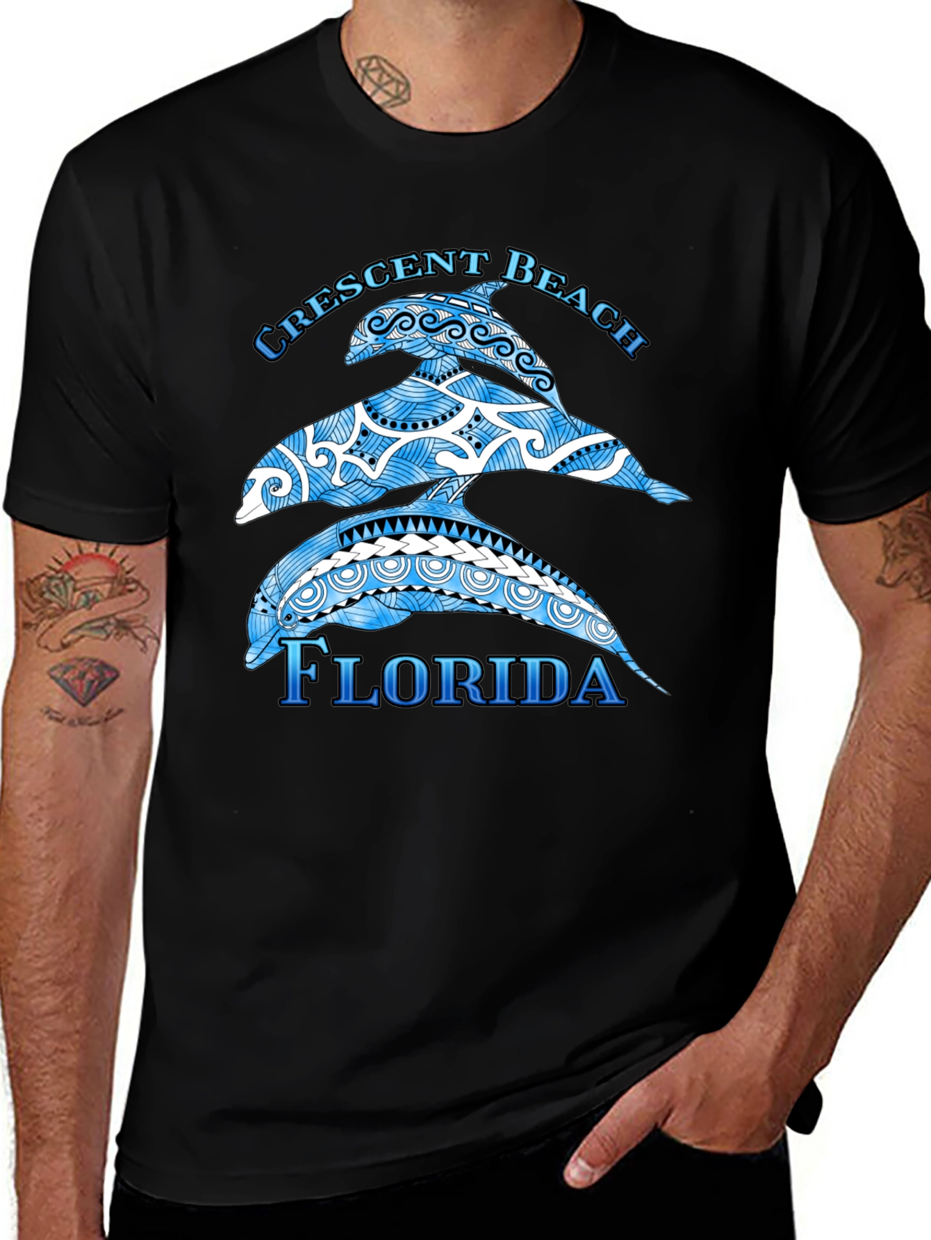 Variant 30 of Crescent Beach Florida Dolphin T-Shirt