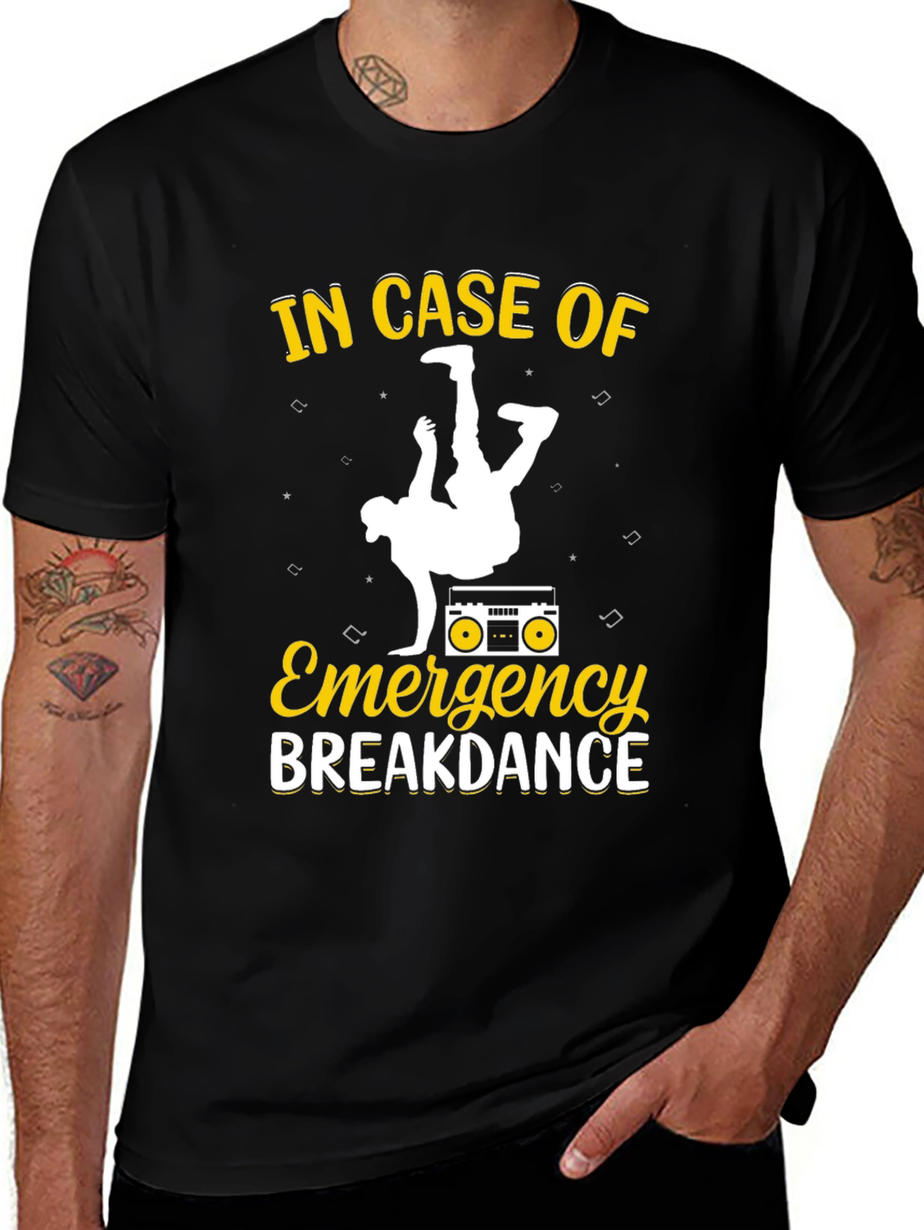 Variant 30 of Emergency Breakdance Graphic T-Shirt - Black