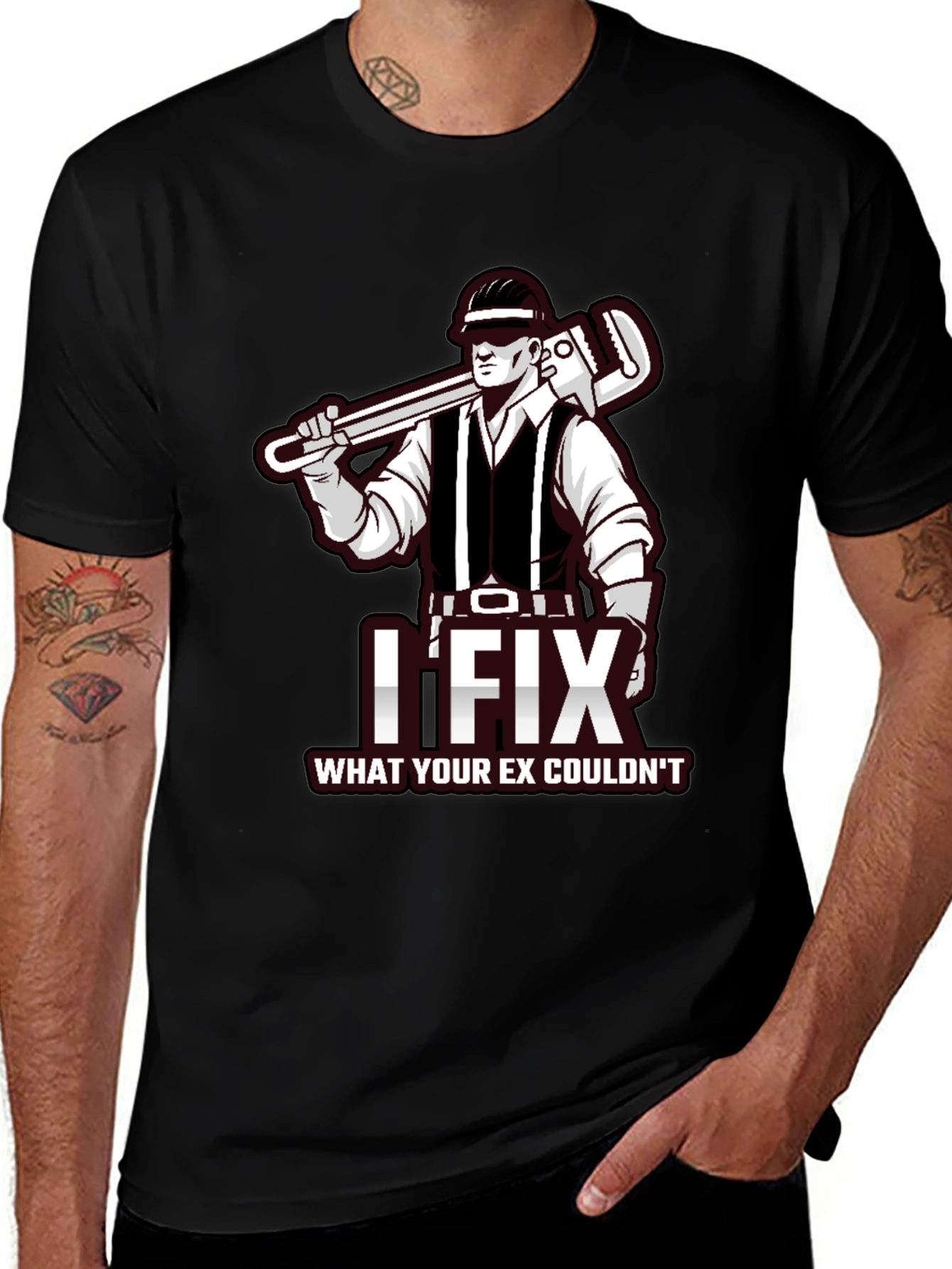 Variant 23 of I Fix What Your Ex Couldn't T-Shirt - Funny Plumber Tee