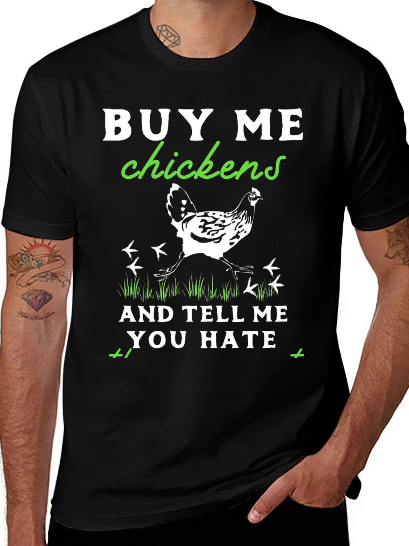 Variant 12 of Buy Me Chickens Funny Graphic T-Shirt