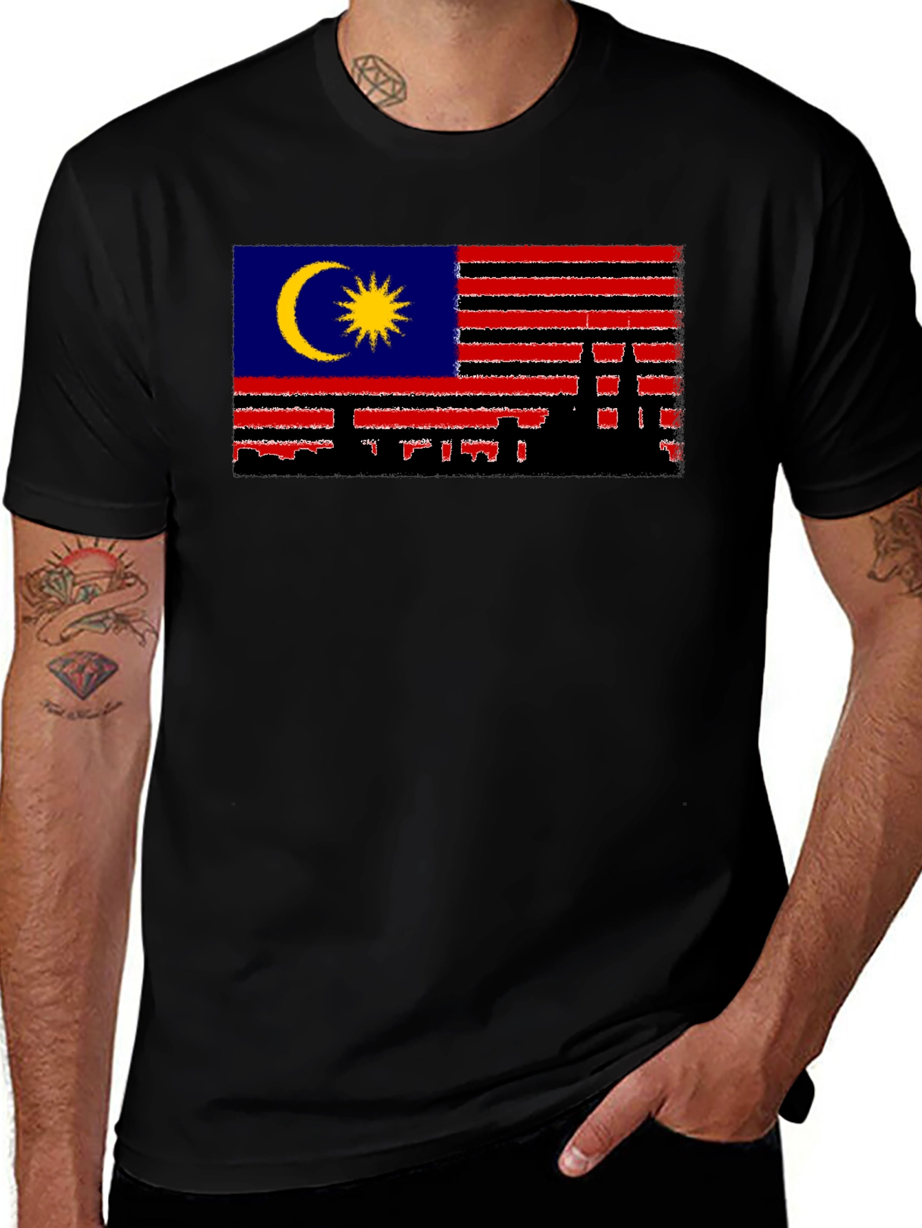 Variant 25 of Malaysia Flag T-Shirt - Men's Graphic Tee