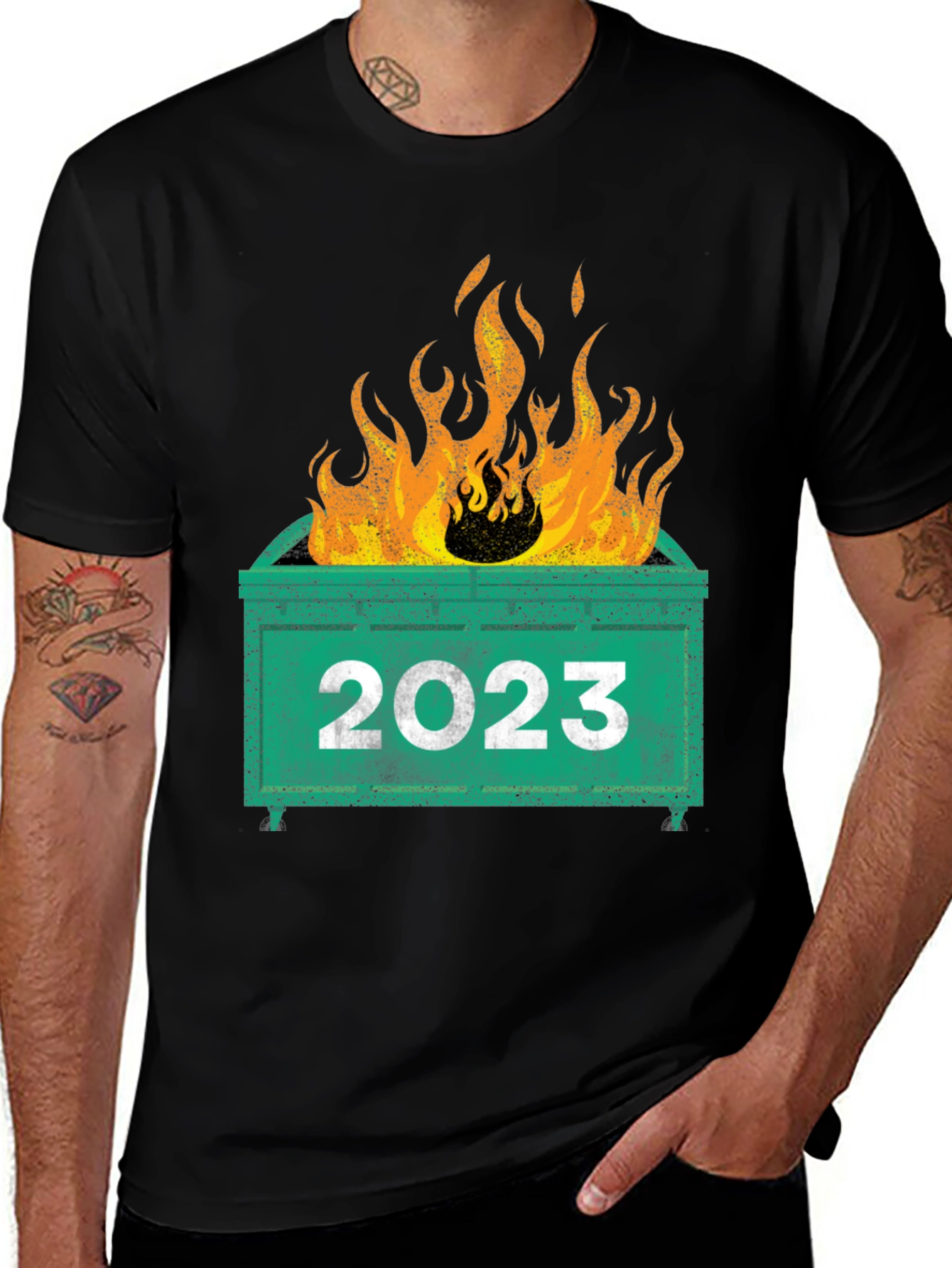 2023 Dumpster Fire T-Shirt - Funny Year Review Tee