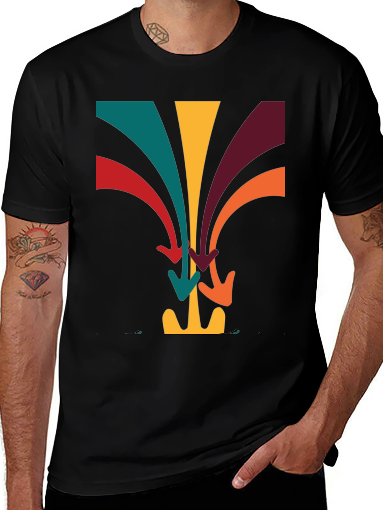 Variant 25 of Retro Arrow Stream T-Shirt - Vintage Design Tee