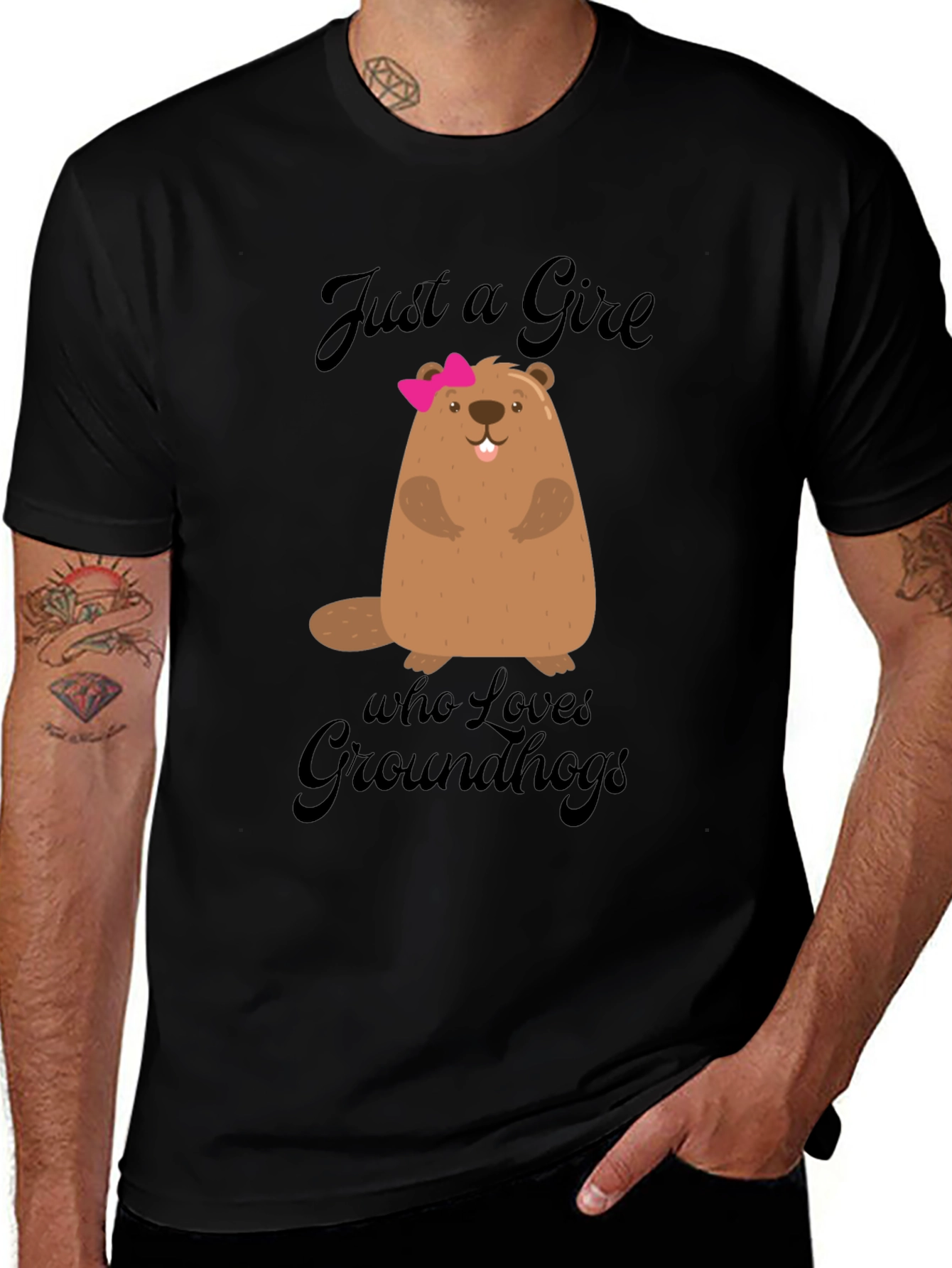 Variant 15 of Just A Girl Who Loves Groundhogs T-Shirt