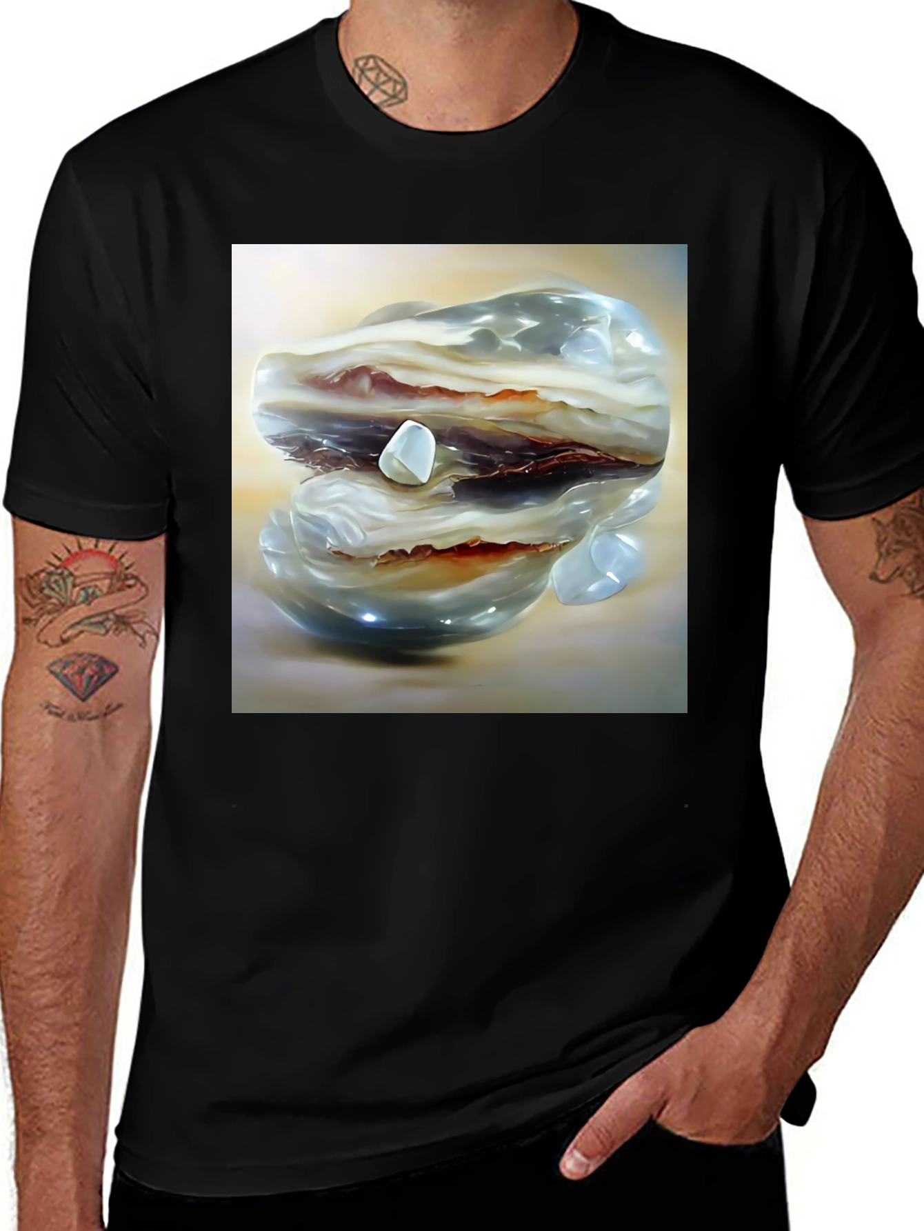Variant 16 of Abstract Oyster Art T-Shirt