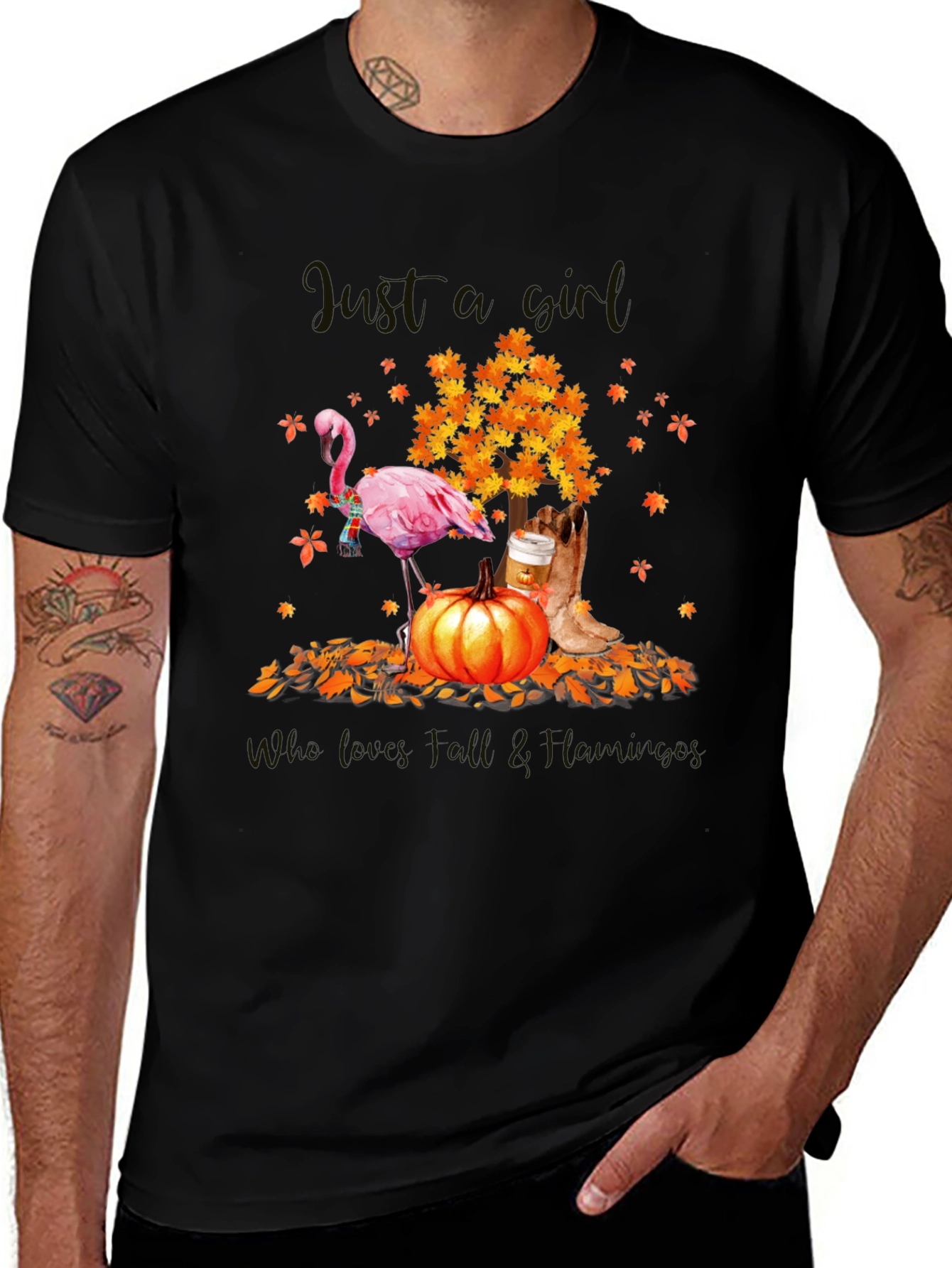 Variant 11 of Fall Flamingo Graphic Tee