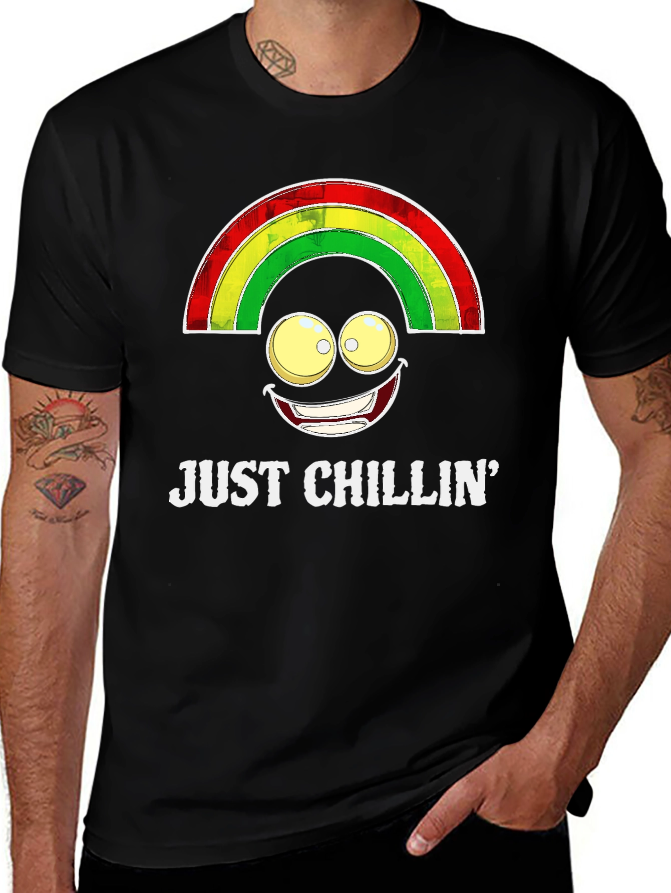 Variant 27 of Just Chillin' Rainbow Smile T-Shirt
