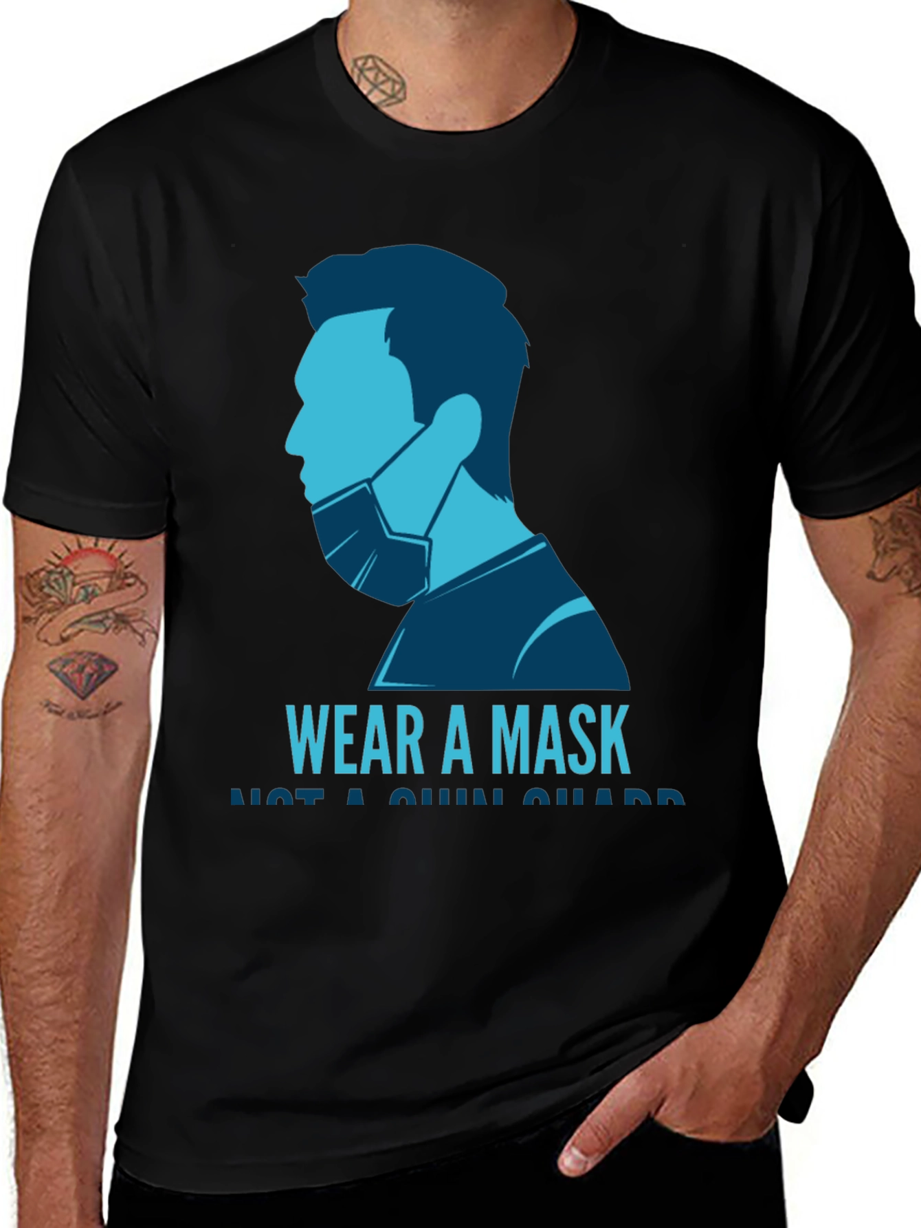 Variant 4 of Wear a Mask T-Shirt - Face Covering Design