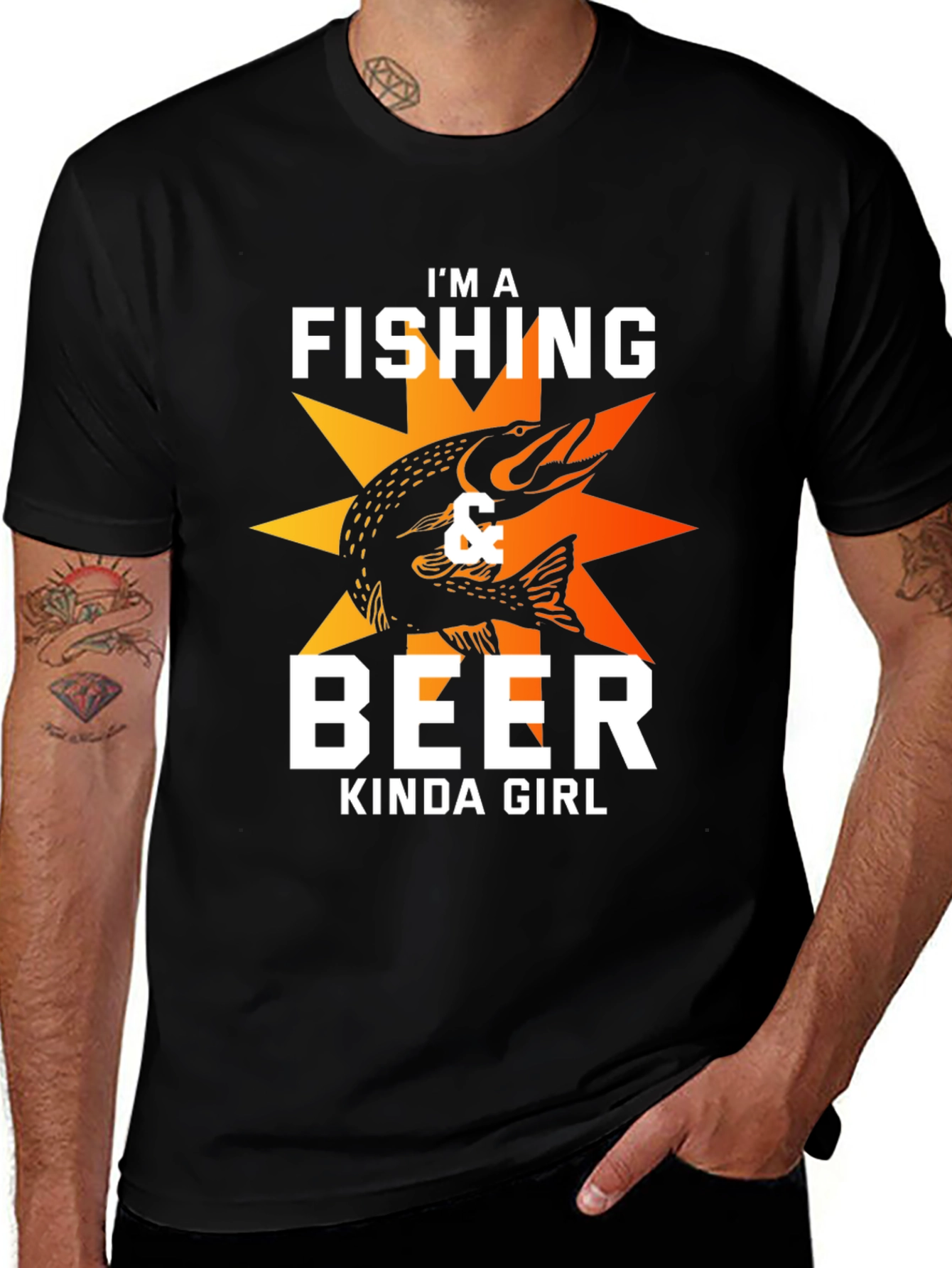 Variant 25 of Fishing & Beer Kinda Girl Graphic T-Shirt