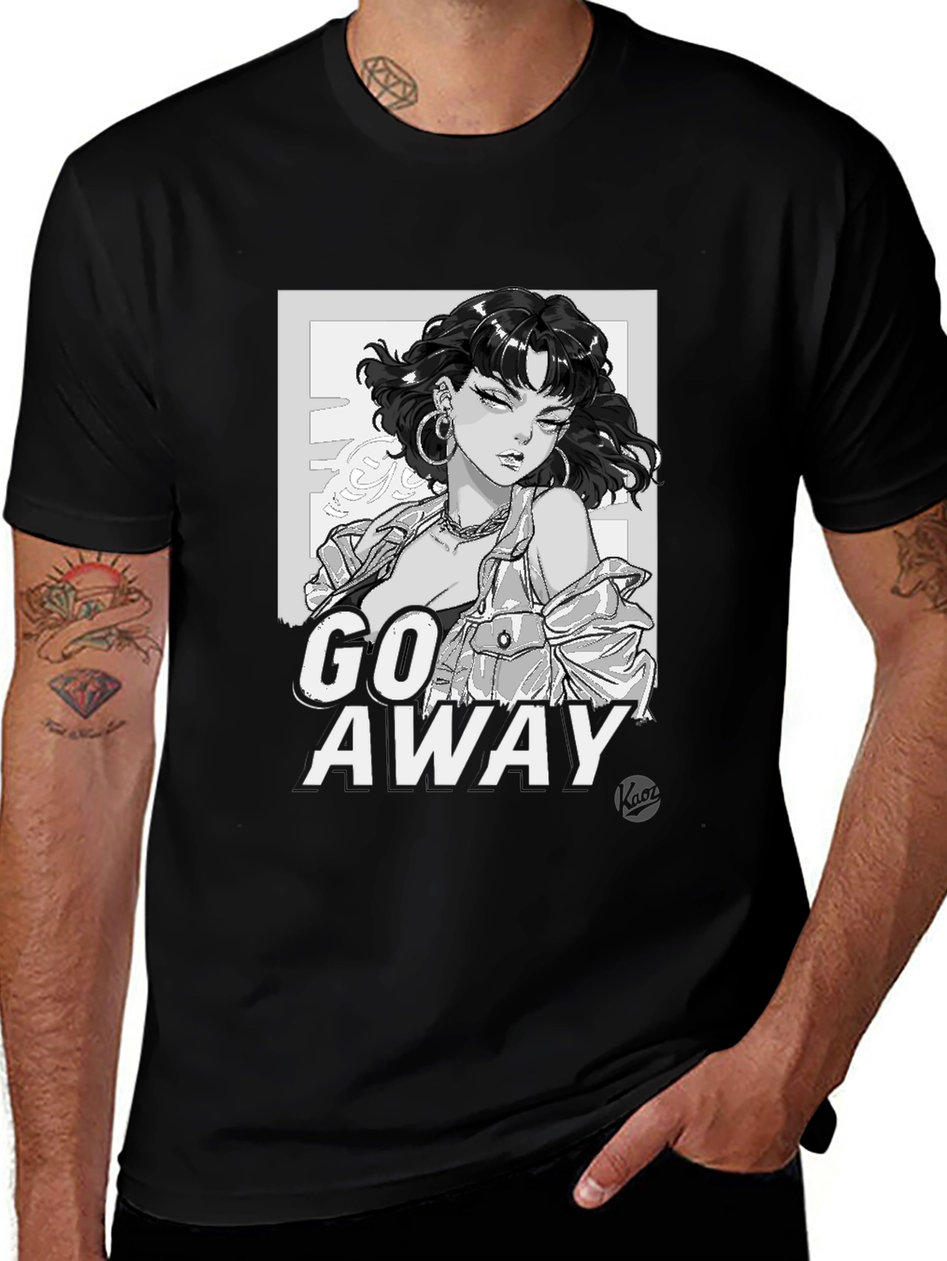 Variant 10 of Go Away Graphic Tee - Edgy Anime Style T-Shirt