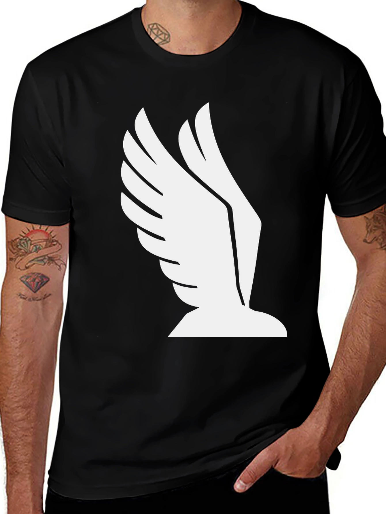 Variant 4 of Wing Graphic Black T-Shirt