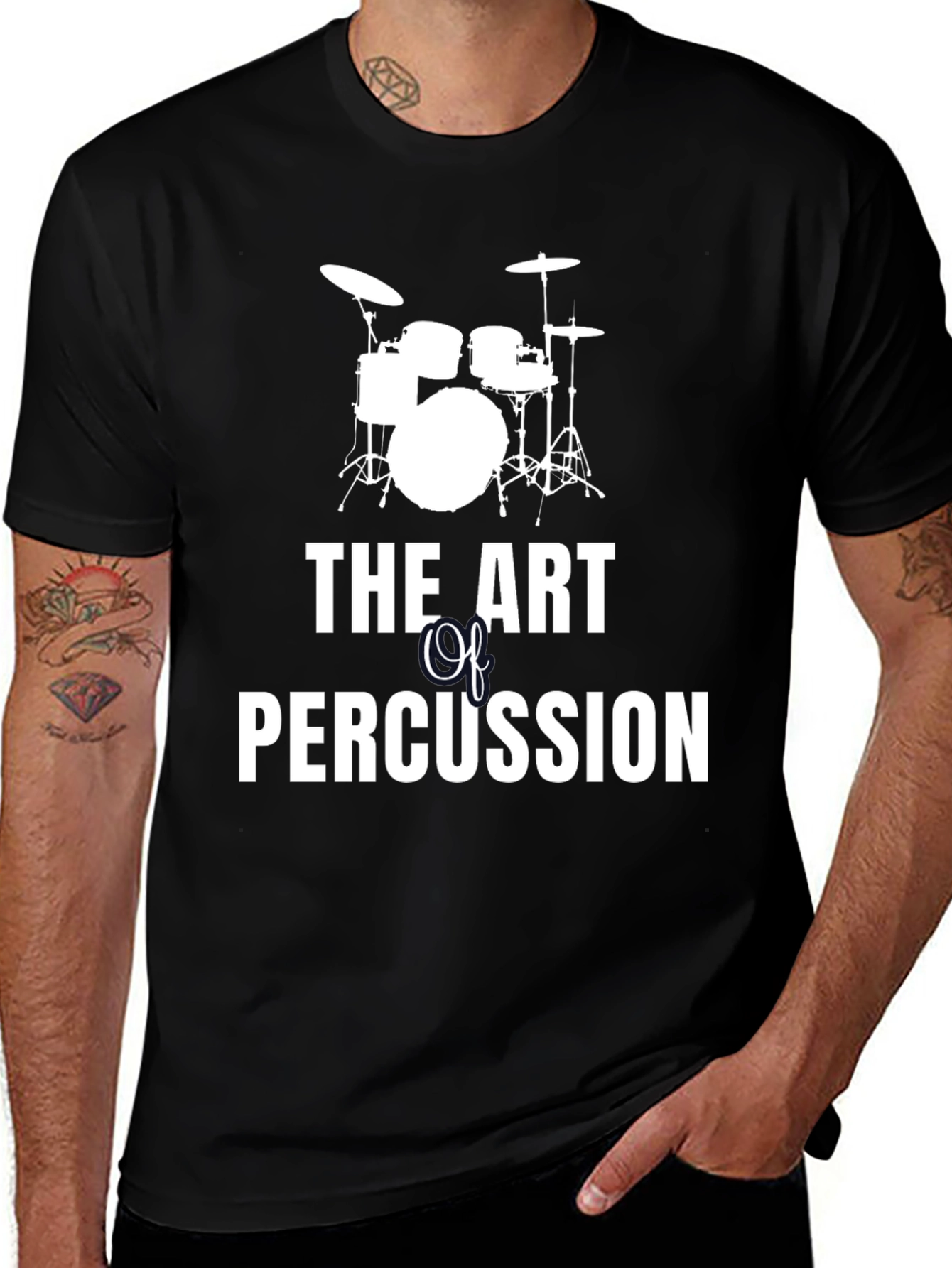 Variant 16 of The Art of Percussion Black T-Shirt - Music Lover Tee