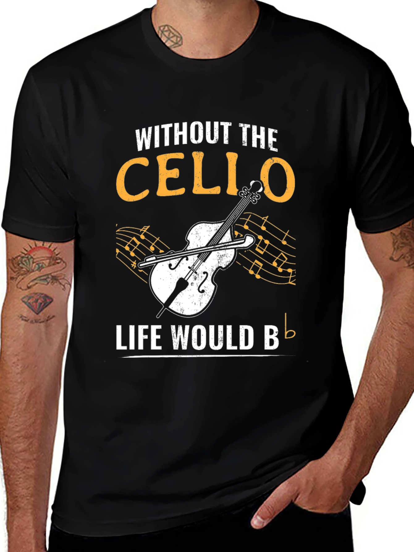 Variant 21 of Cello Lover T-Shirt: Music is Life