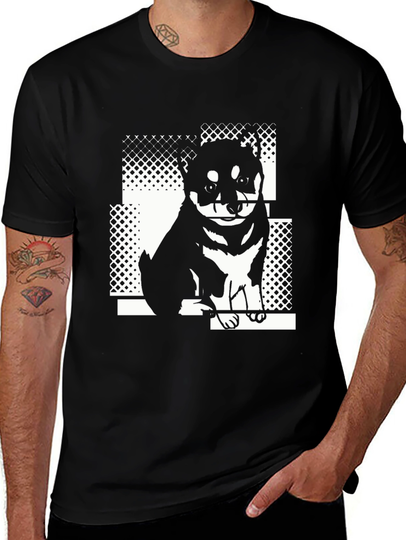 Variant 7 of Dog Graphic Tee - Black Comfort Fit