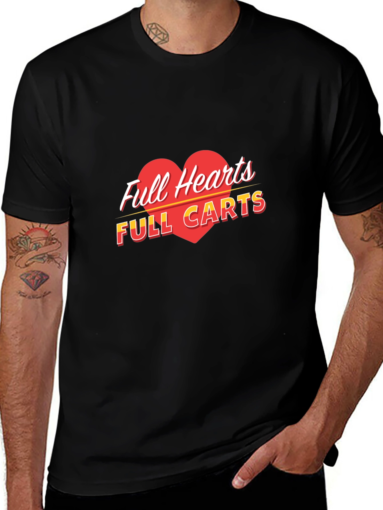 Variant 5 of Full Hearts Full Carts Graphic Tee - Black