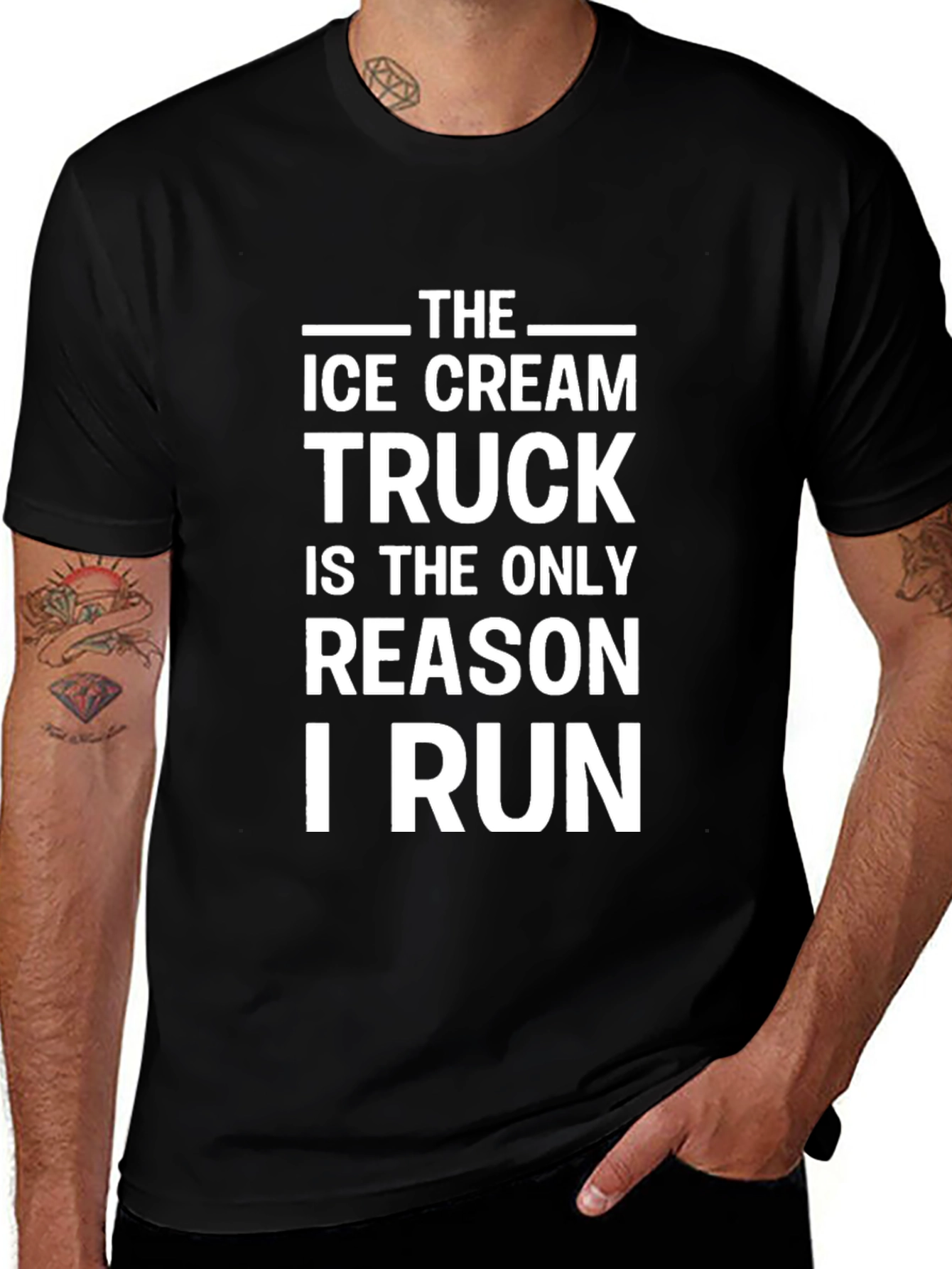 Variant 7 of Ice Cream Truck Reason I Run Black T-Shirt