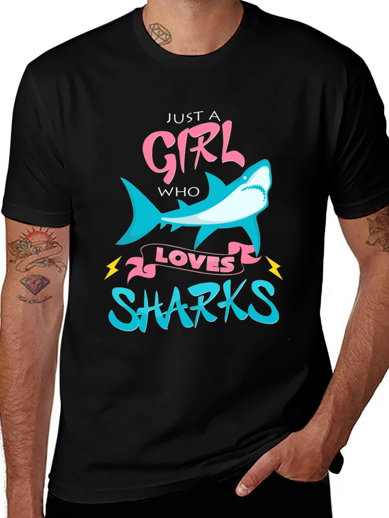 Variant 3 of Just A Girl Who Loves Sharks Graphic Tee