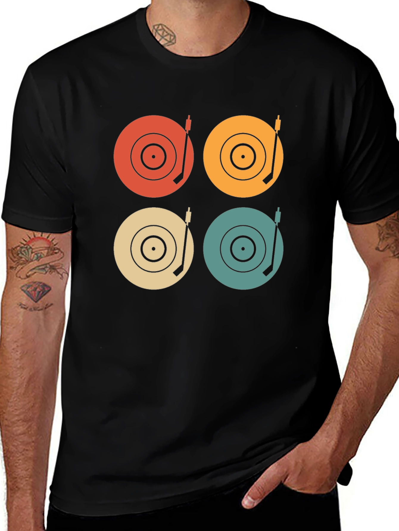 Variant 5 of Retro Turntable Graphic Tee - Vintage Style Music Lover Shirt