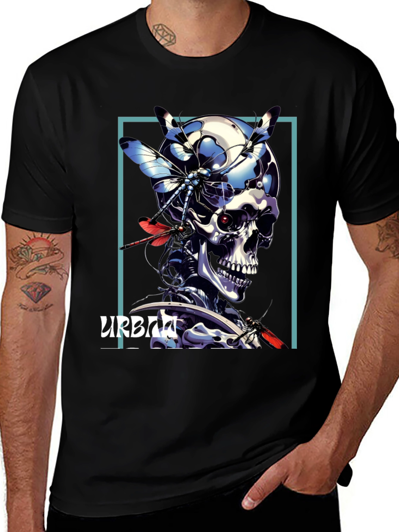 Variant 14 of Urban Cyborg Skull T-Shirt