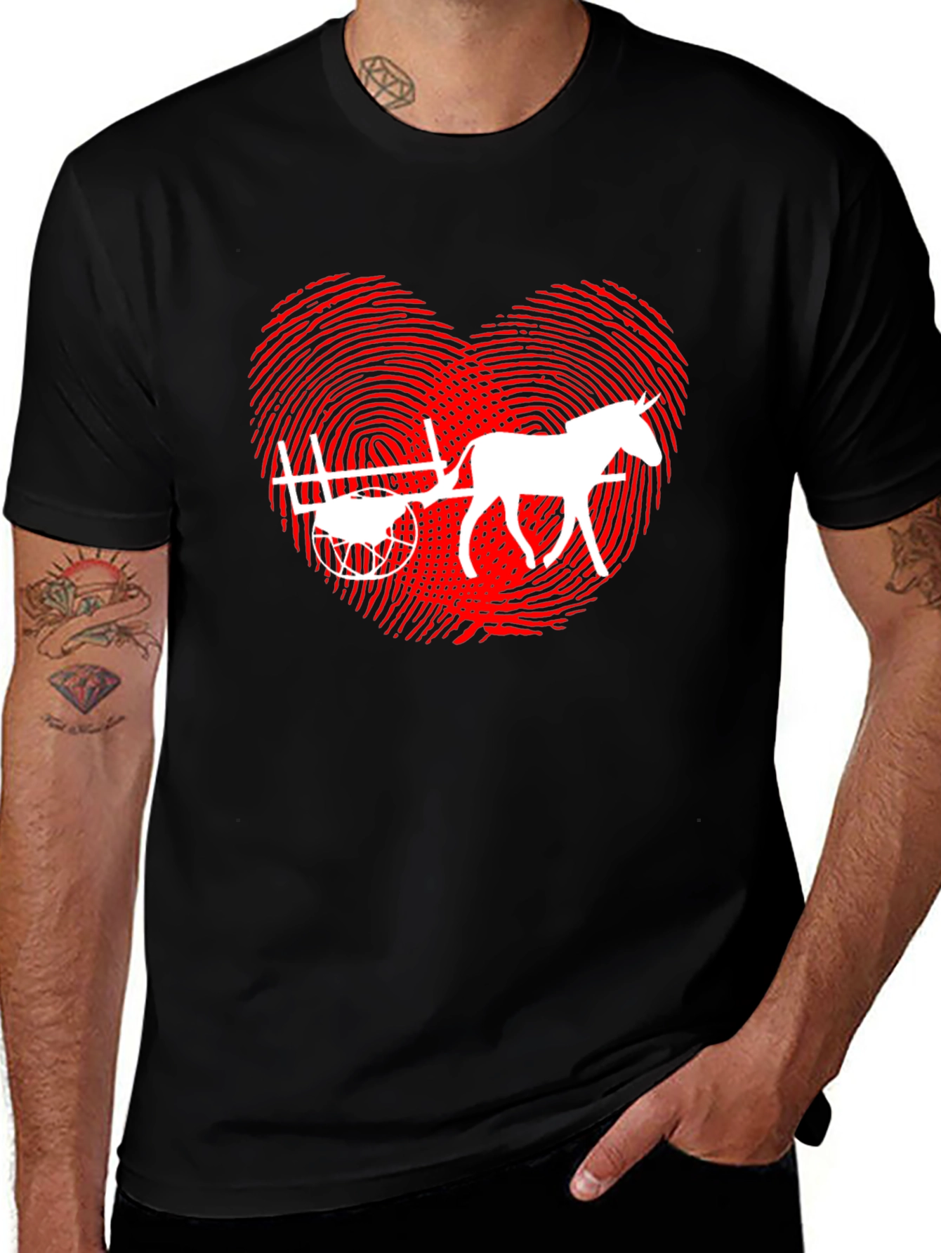 Variant 10 of Horse Cart Love Heart T-Shirt