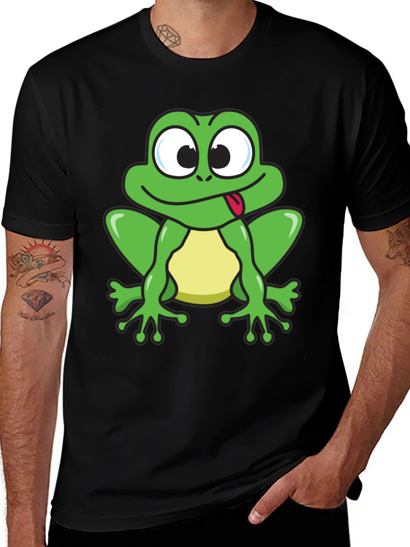 Variant 11 of Funny Frog Tongue Out T-Shirt, Mens Novelty Tee