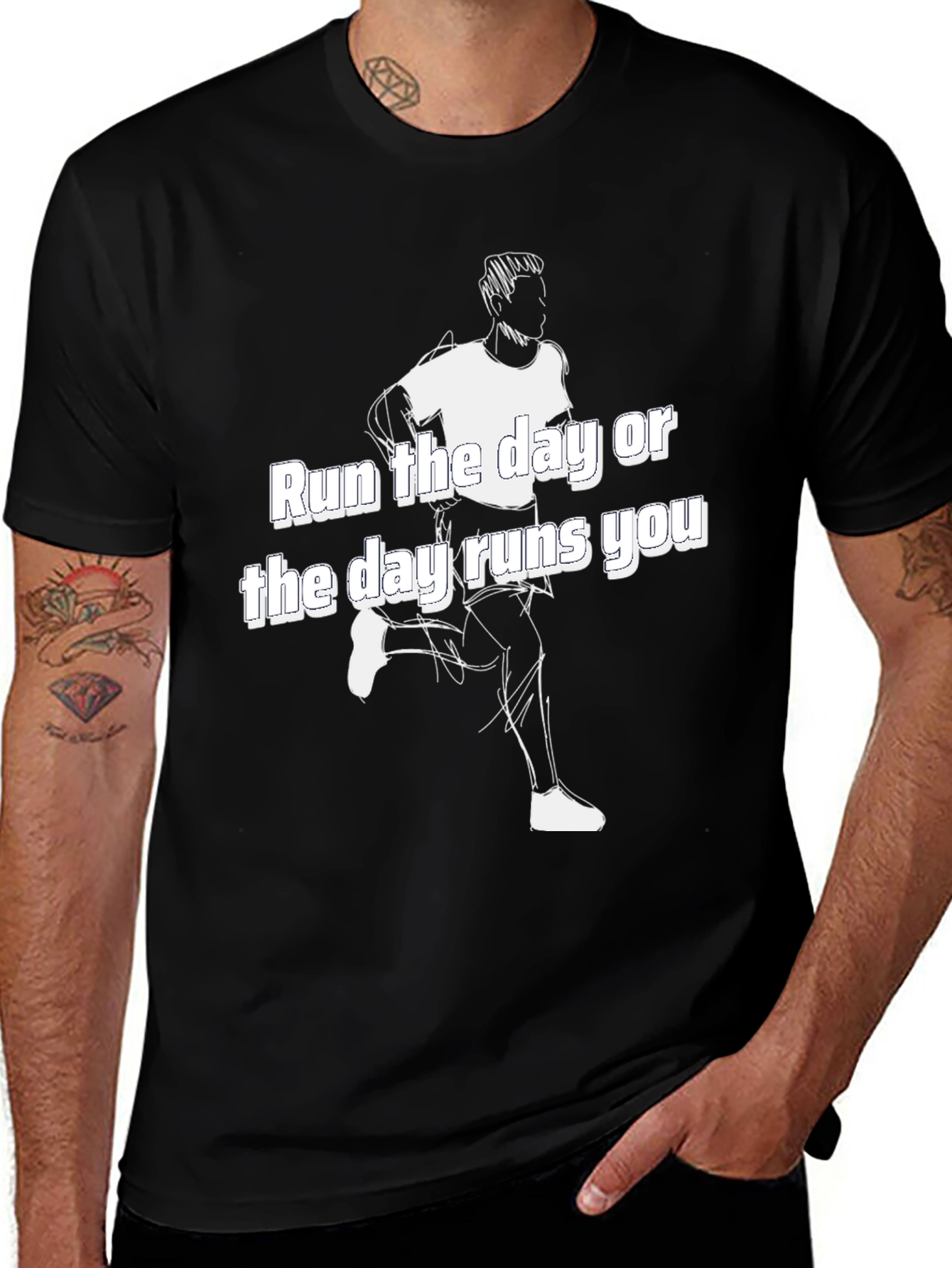 Variant 7 of Run the Day T-Shirt - Motivational Fitness Apparel