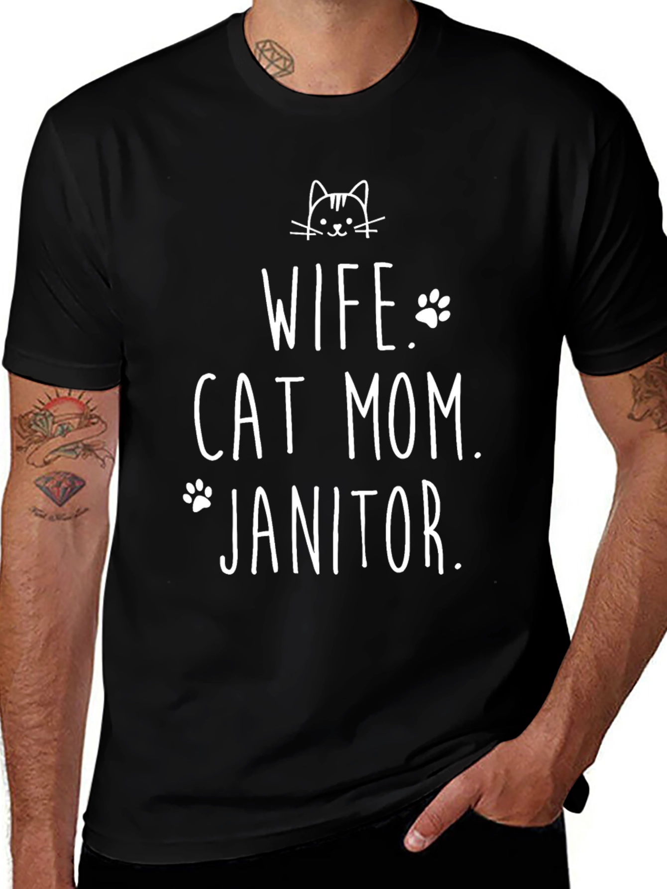 Variant 16 of Wife Cat Mom Janitor T-Shirt