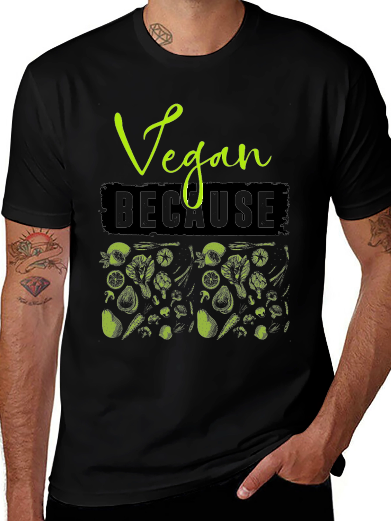 Variant 8 of Vegan Because: Graphic Print T-Shirt