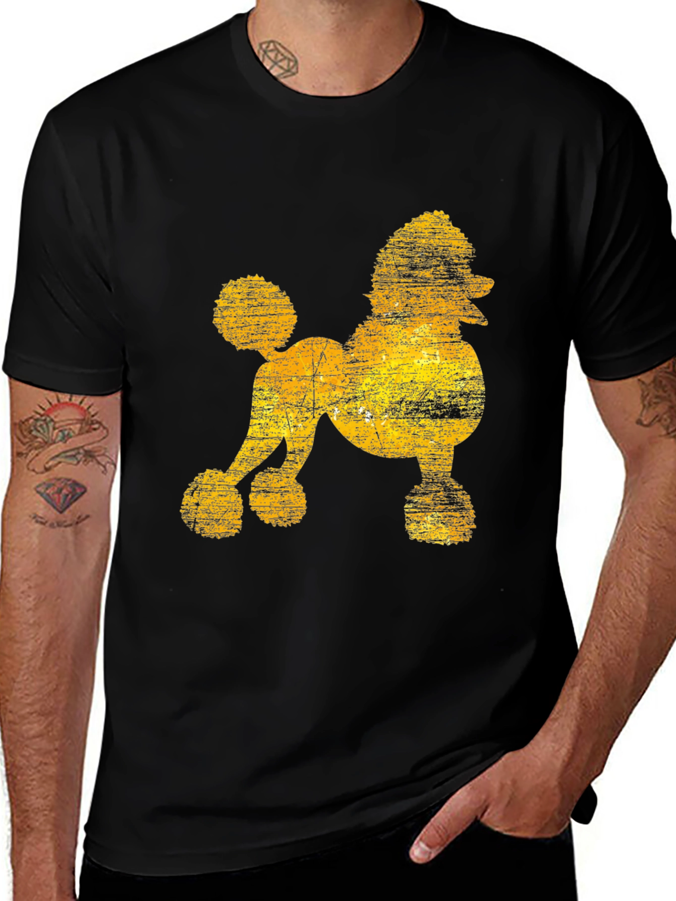 Variant 16 of Poodle Silhouette Graphic Tee - Vintage Style
