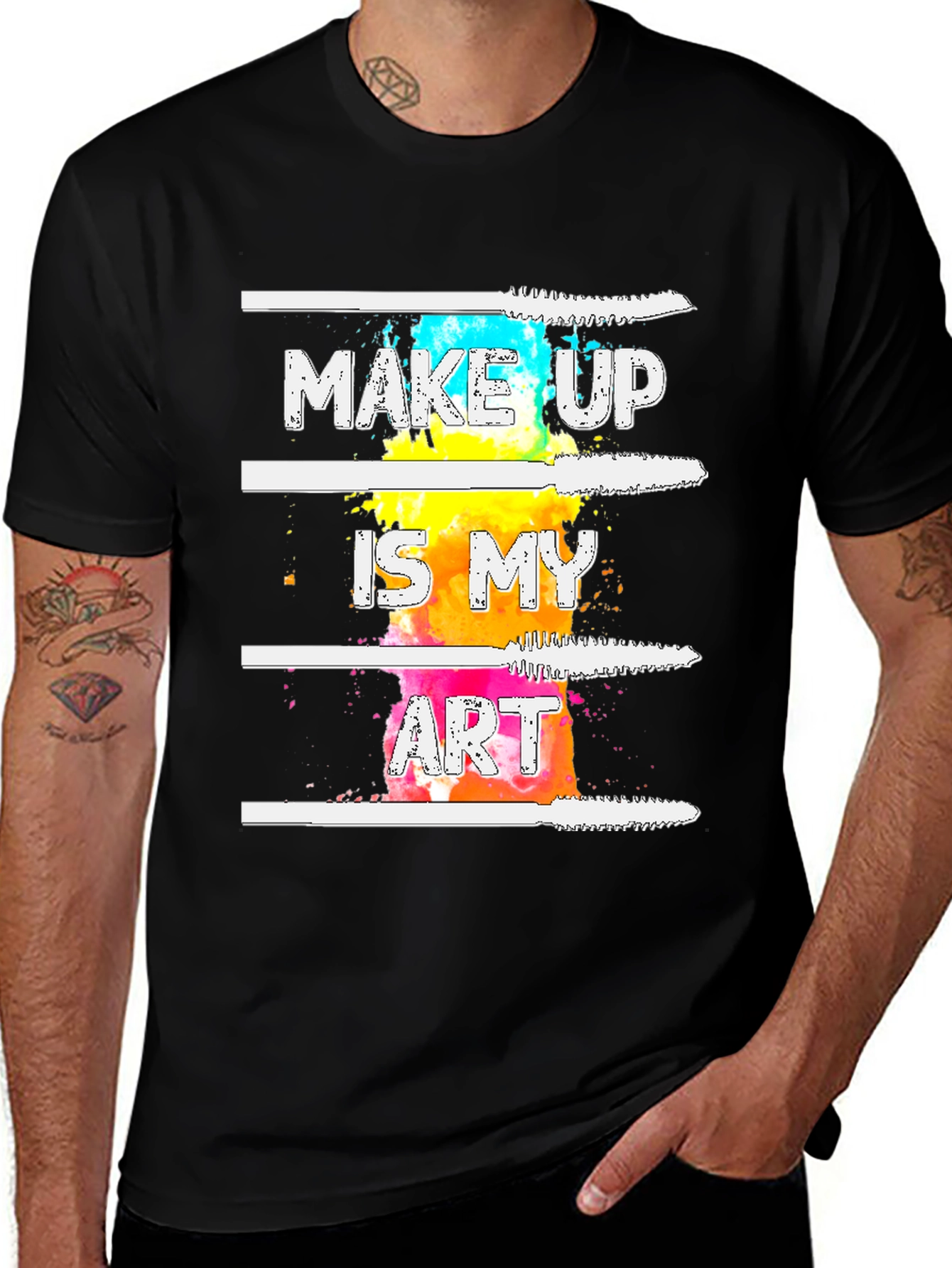 Variant 24 of Makeup Is My Art Graphic Tee - Black T-Shirt