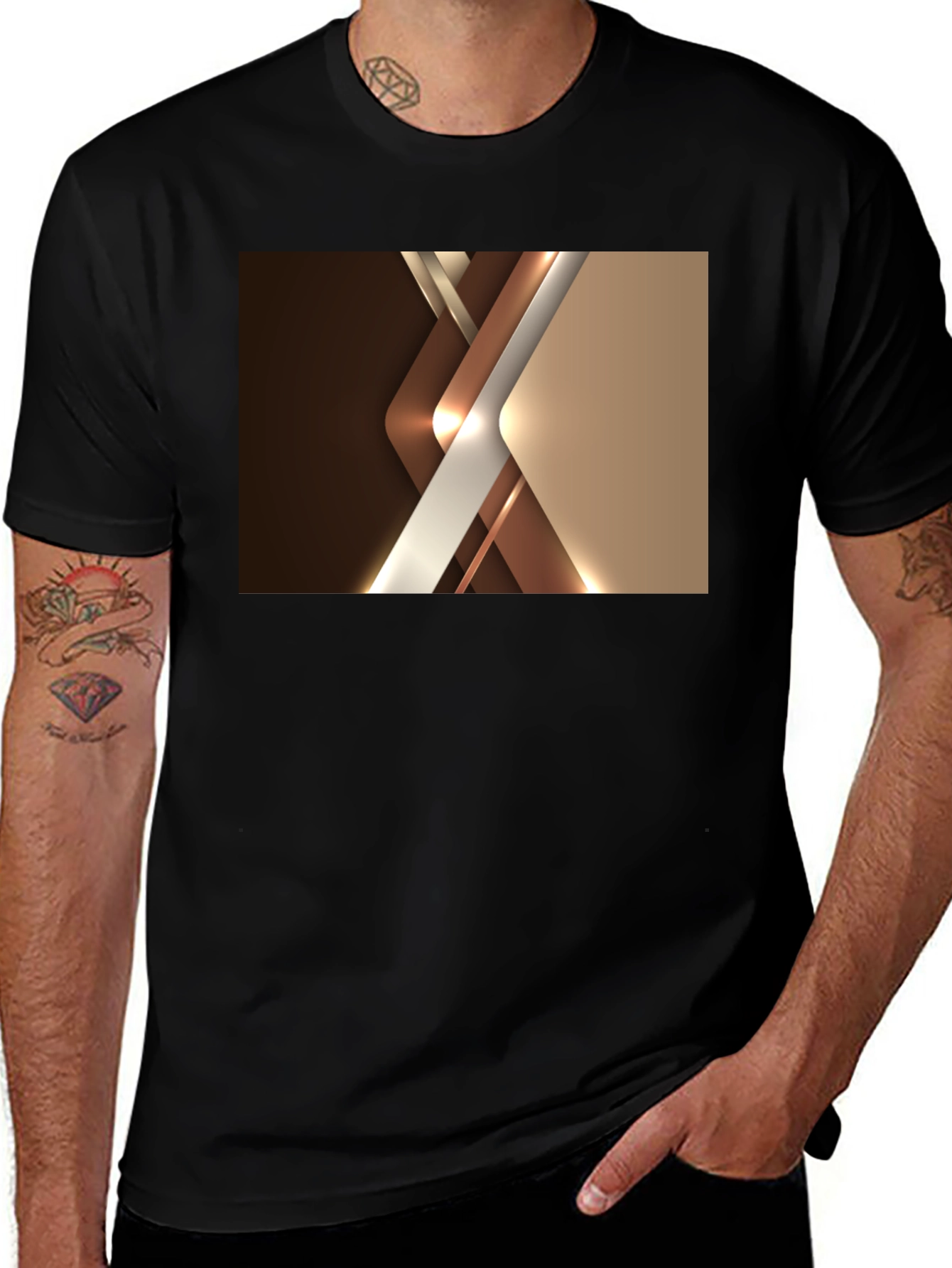 Variant 29 of Abstract Geometric Black T-Shirt