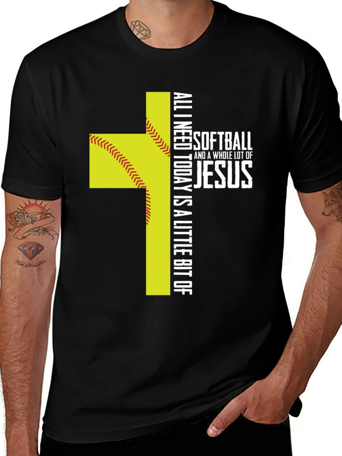 Variant 28 of Softball & Jesus Graphic T-Shirt