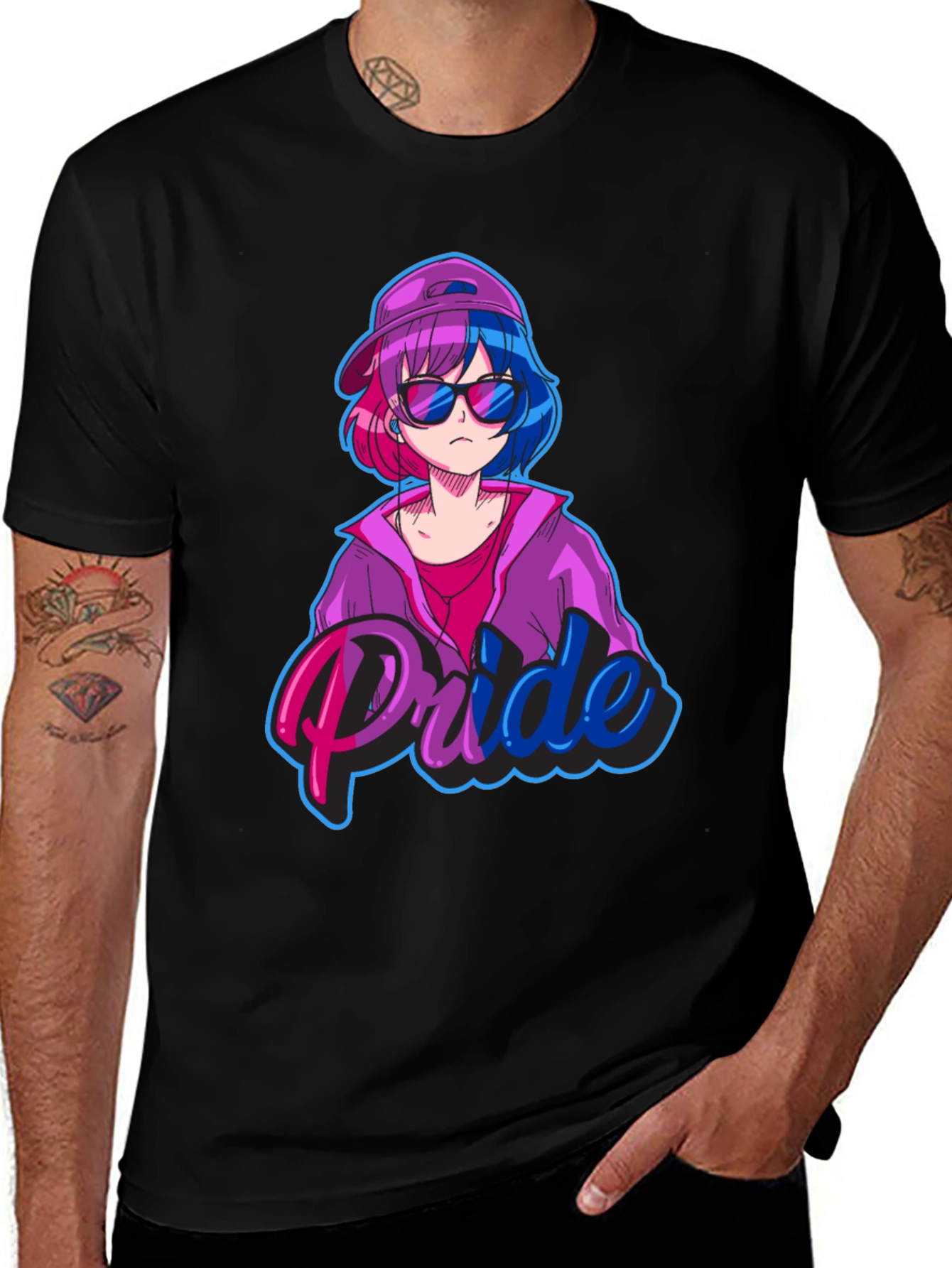 Variant 13 of Bisexual Pride Anime Tee - Stylish Graphic T-Shirt