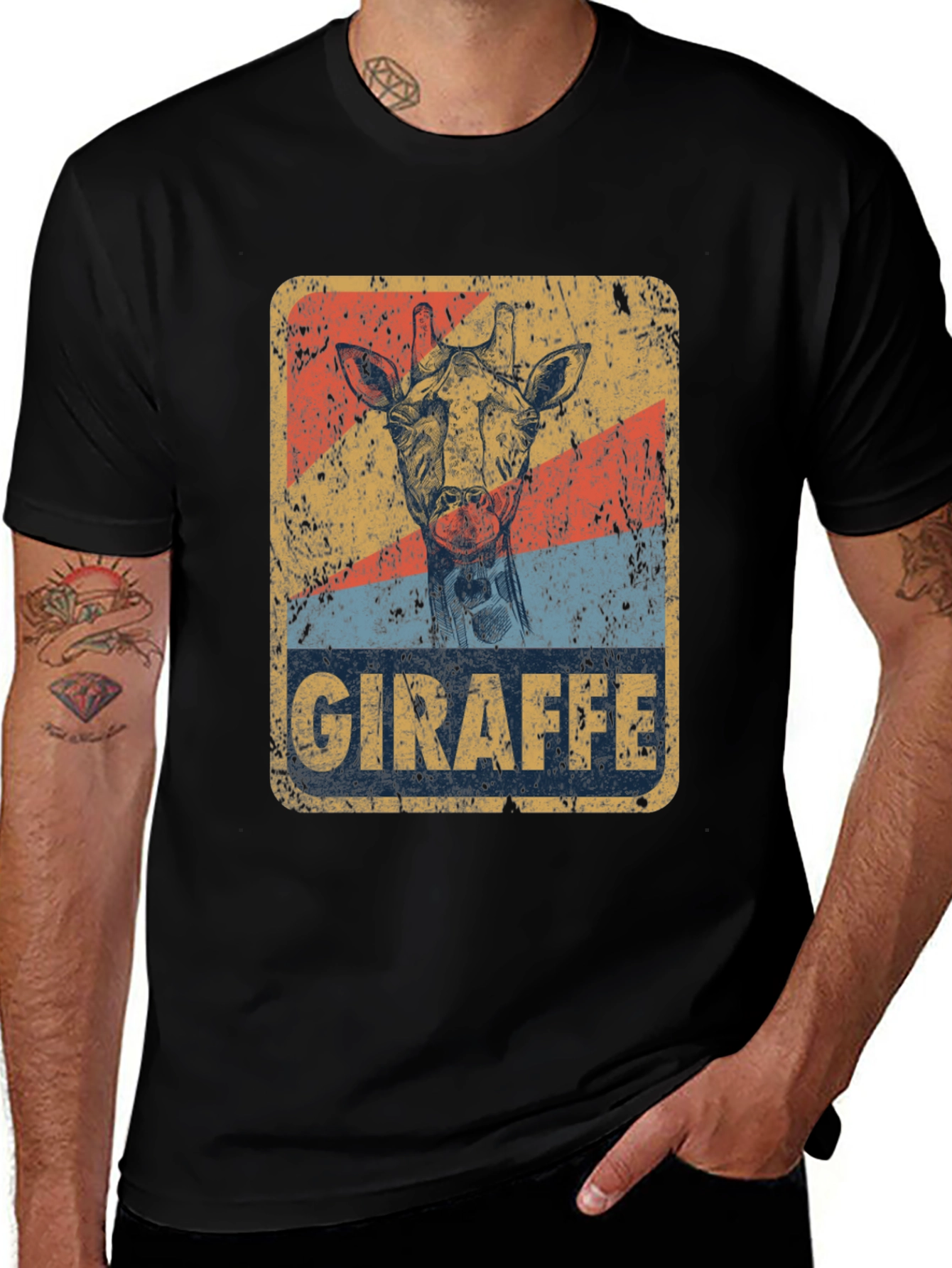 Variant 17 of Giraffe Retro Graphic Tee - Unisex Cotton T-Shirt