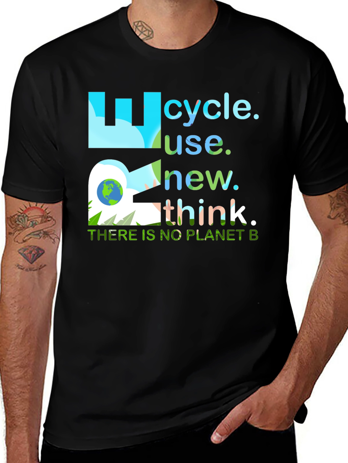 Variant 20 of Eco-Friendly T-Shirt: Recycle Reuse New Think