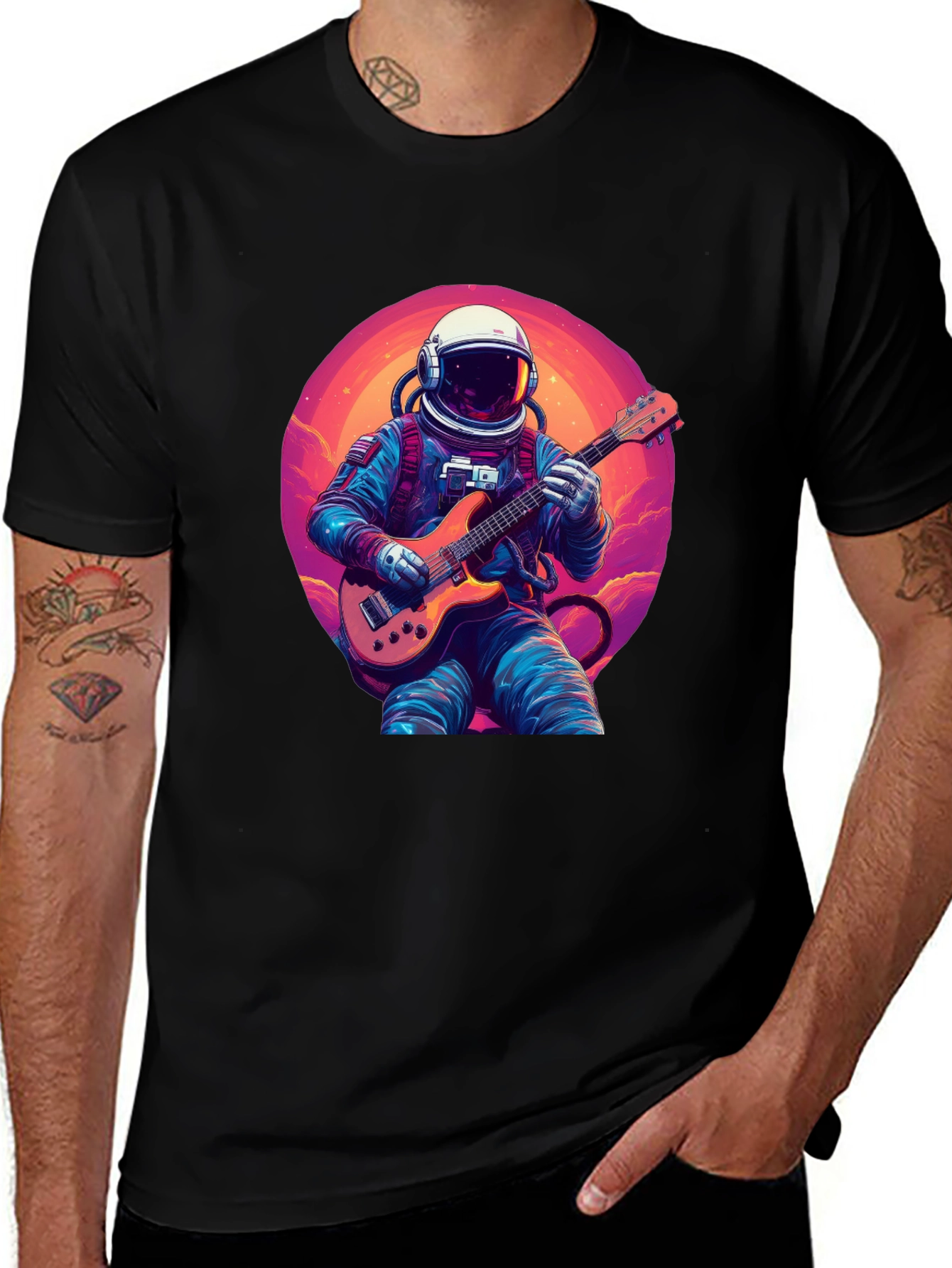 Variant 25 of Astronaut Guitarist Graphic T-Shirt - Space Music Tee
