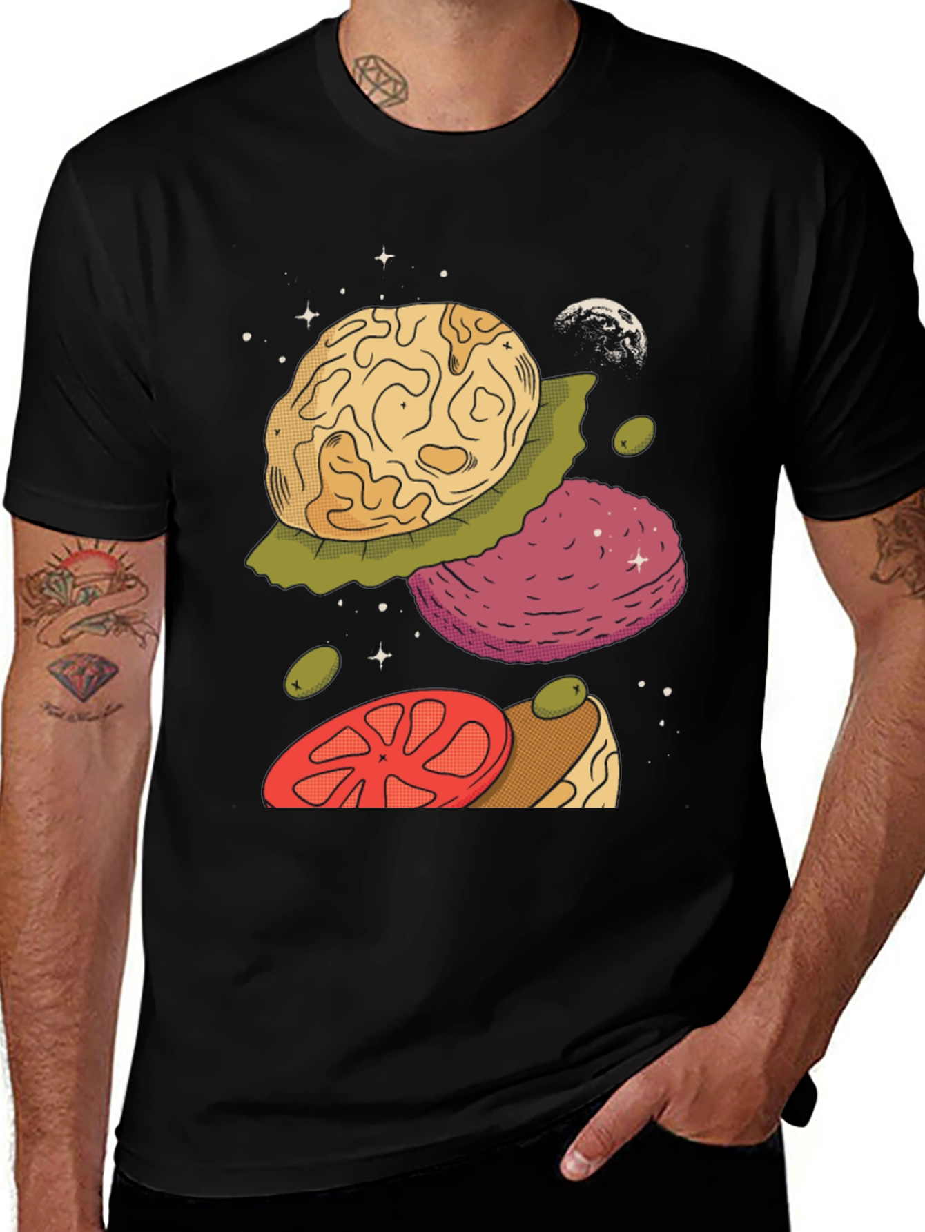 Variant 9 of Cosmic Burger Graphic Tee - Unique Space Food Design