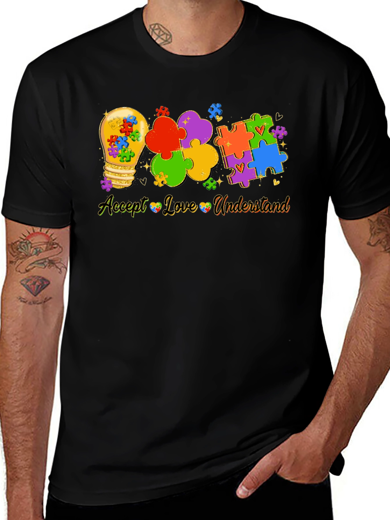 Variant 28 of Autism Awareness Graphic Tee - Accept, Love, Understand