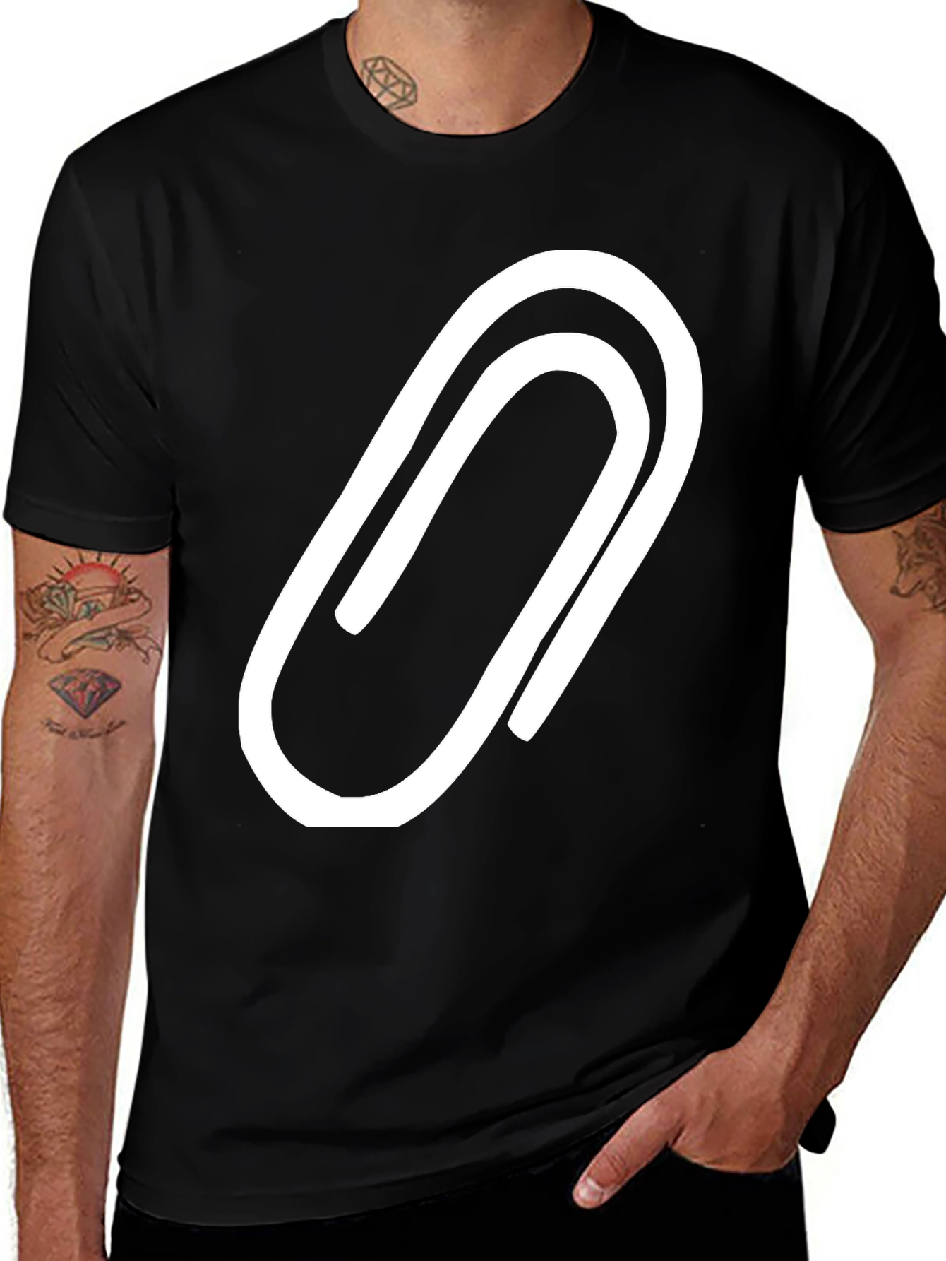 Variant 25 of Paperclip Graphic Tee - Modern Minimalist Design