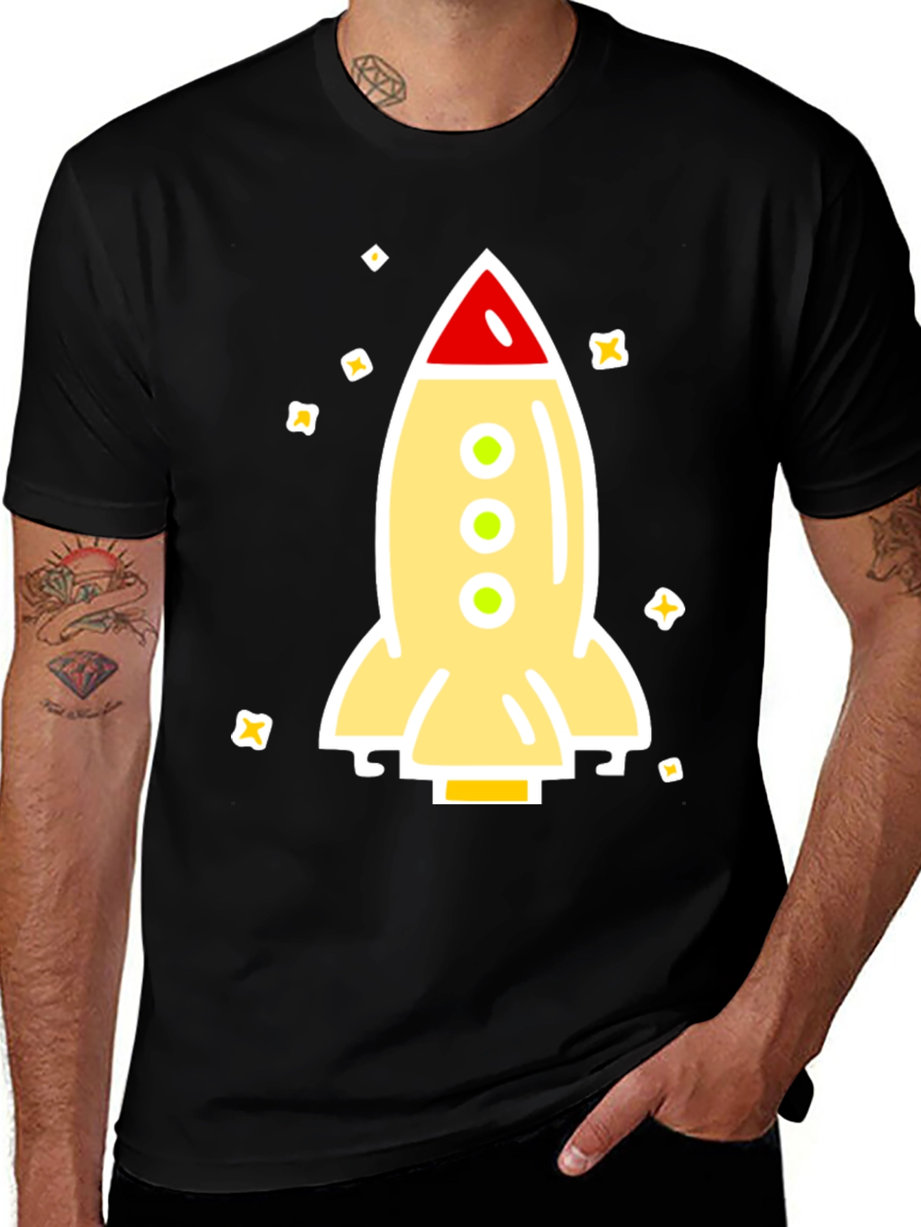 Variant 28 of Rocket Graphic Black T-Shirt