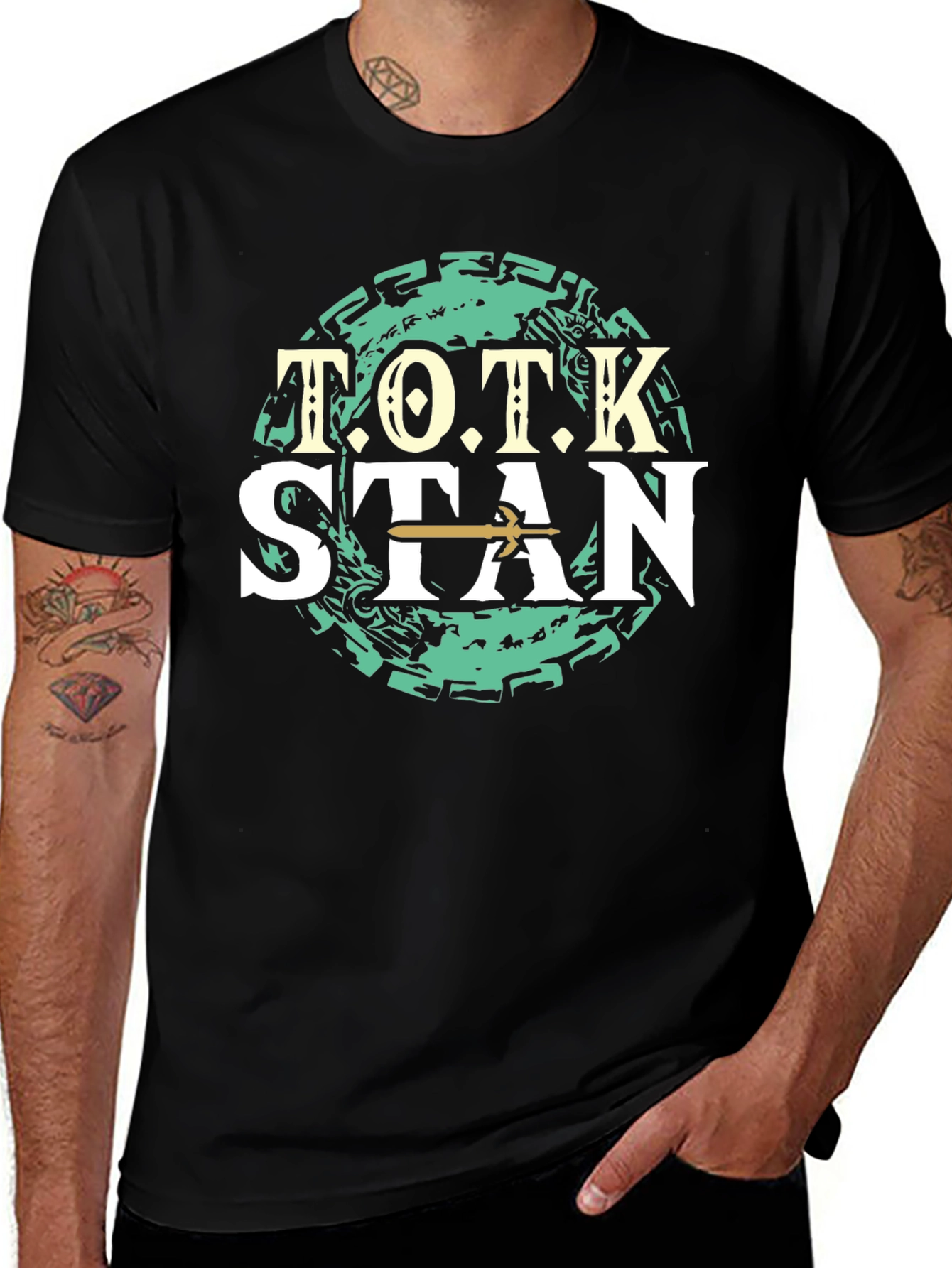 TOTK Stan T-Shirt Zelda Breath of the Wild Black Tee