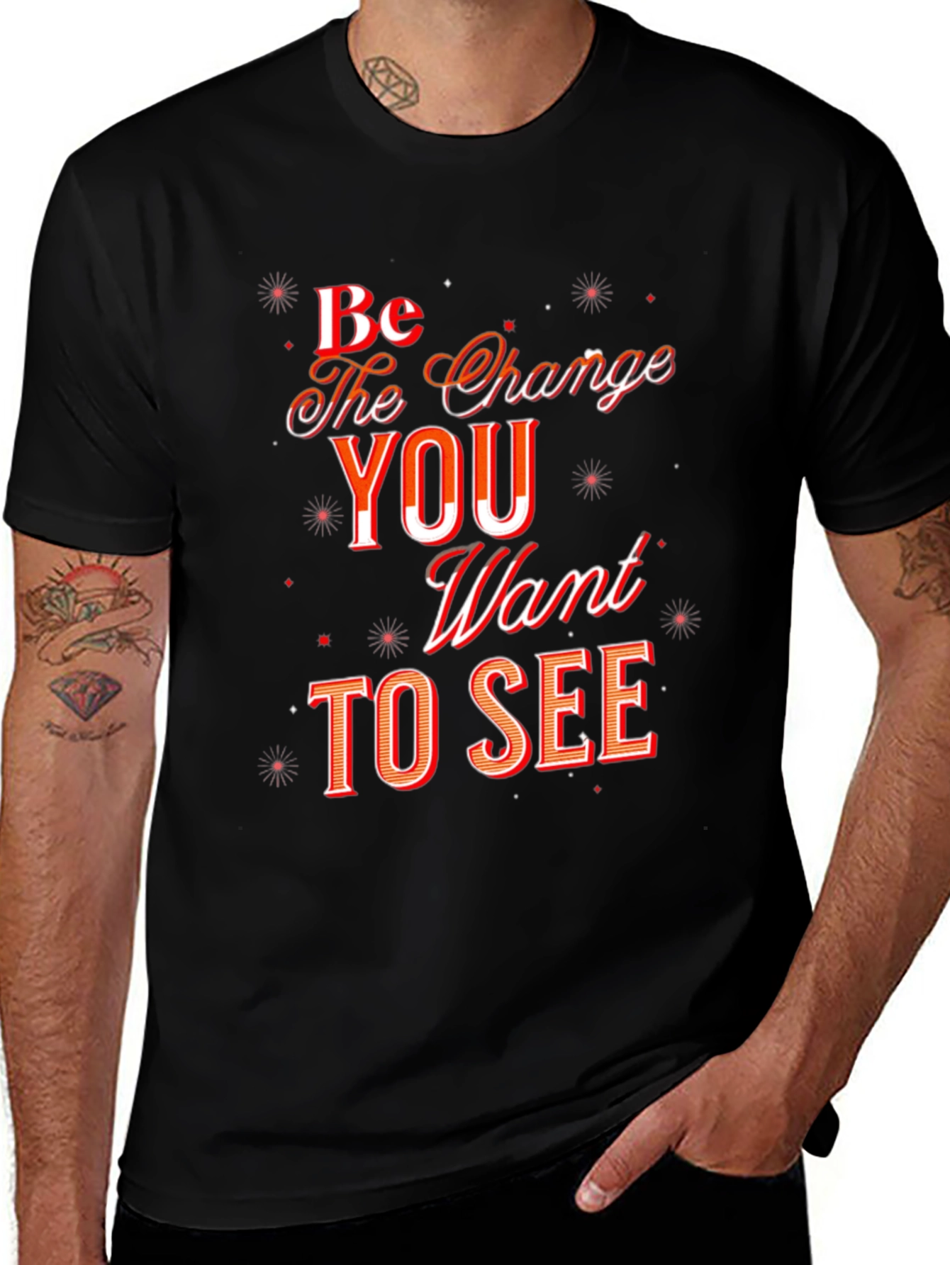 Variant 17 of Inspirational Be The Change Graphic T-Shirt