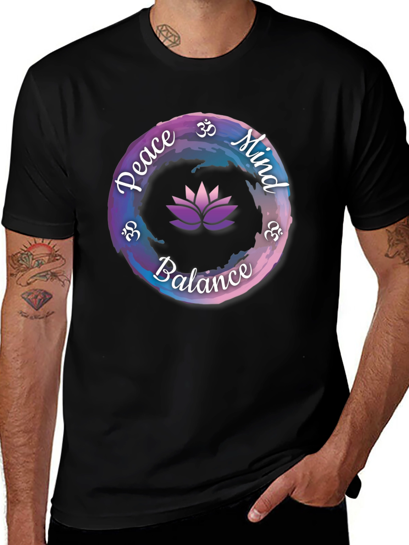 Variant 21 of Peace Mind Balance Lotus T-Shirt - Spiritual Graphic Tee