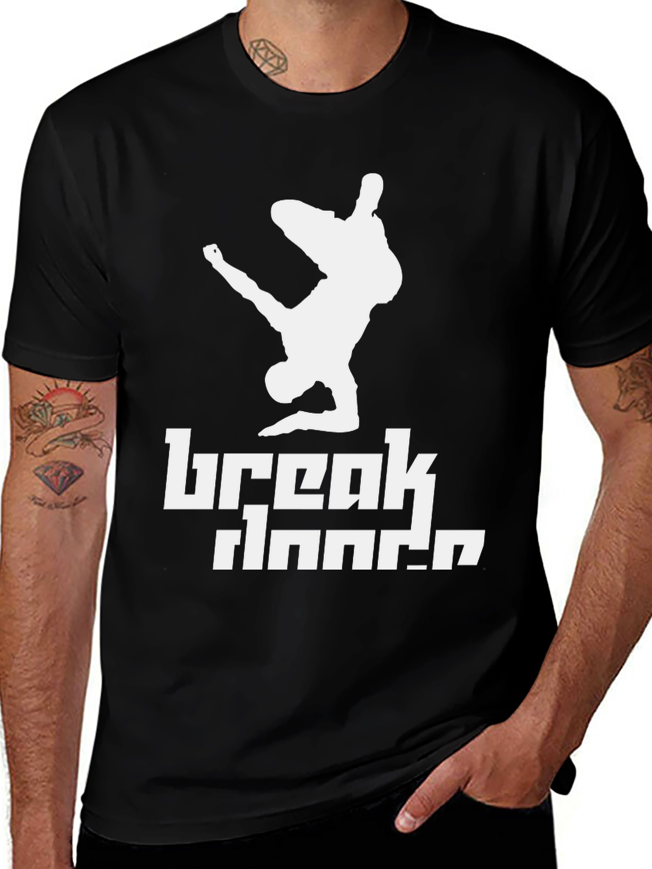 Variant 13 of Breakdancer Graphic Tee - Cool Black Shirt
