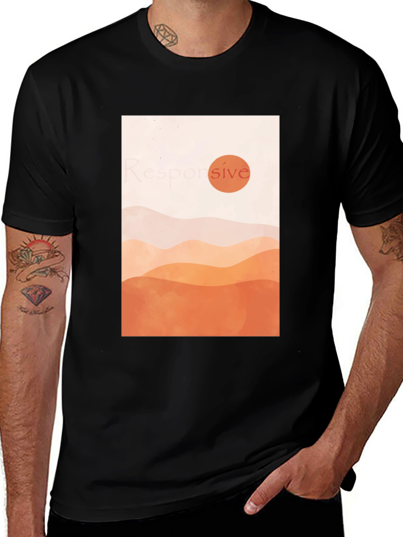 Variant 20 of Minimalist Sunset Graphic T-Shirt