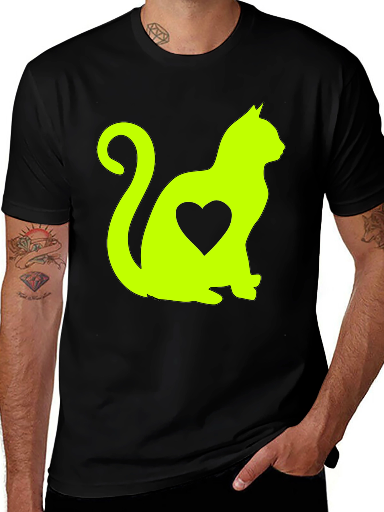Variant 19 of Cat Heart T-Shirt - Cute Animal Lover Tee