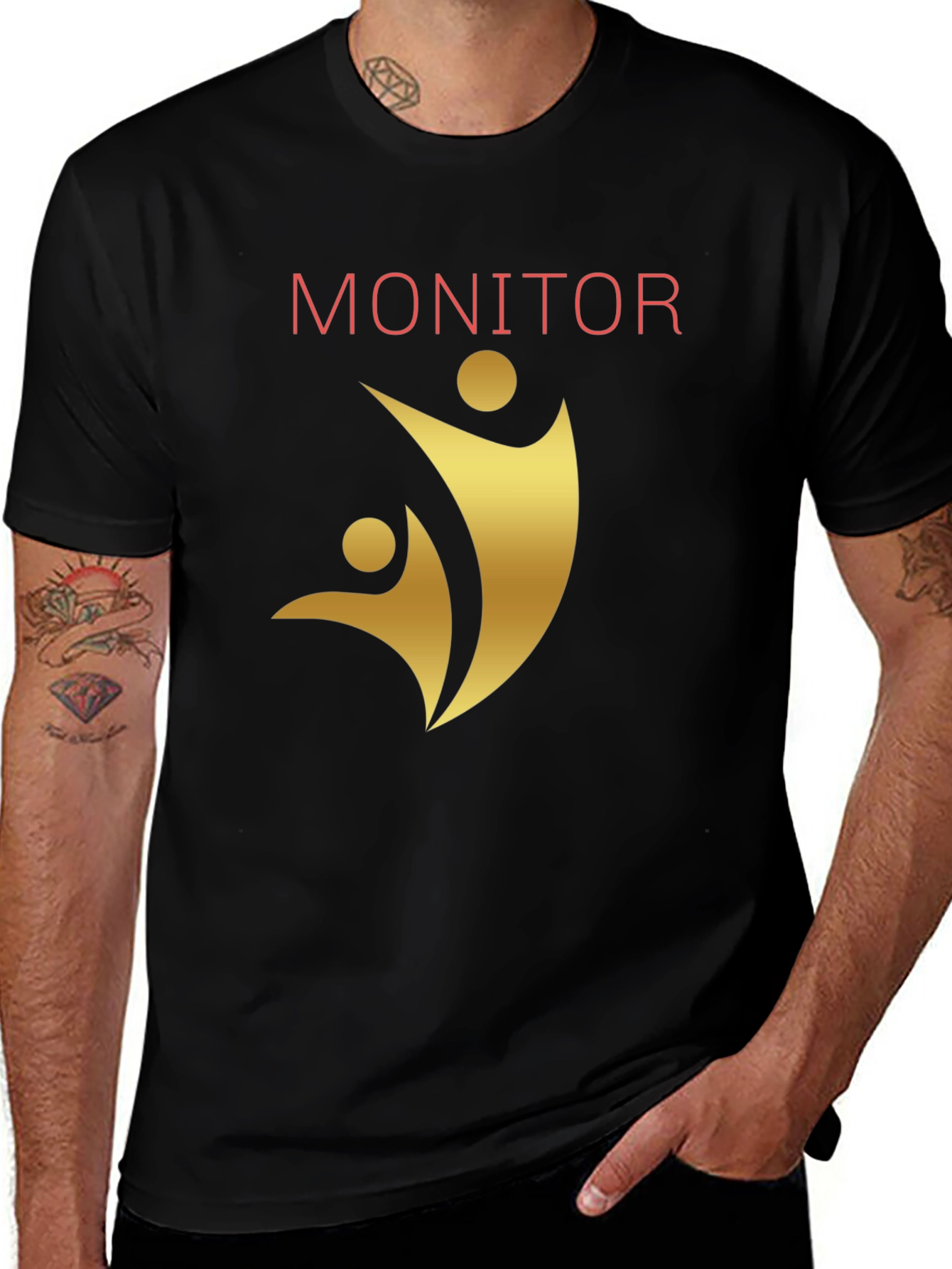 Variant 17 of Monitor Graphic Tee - Black Cotton Comfort