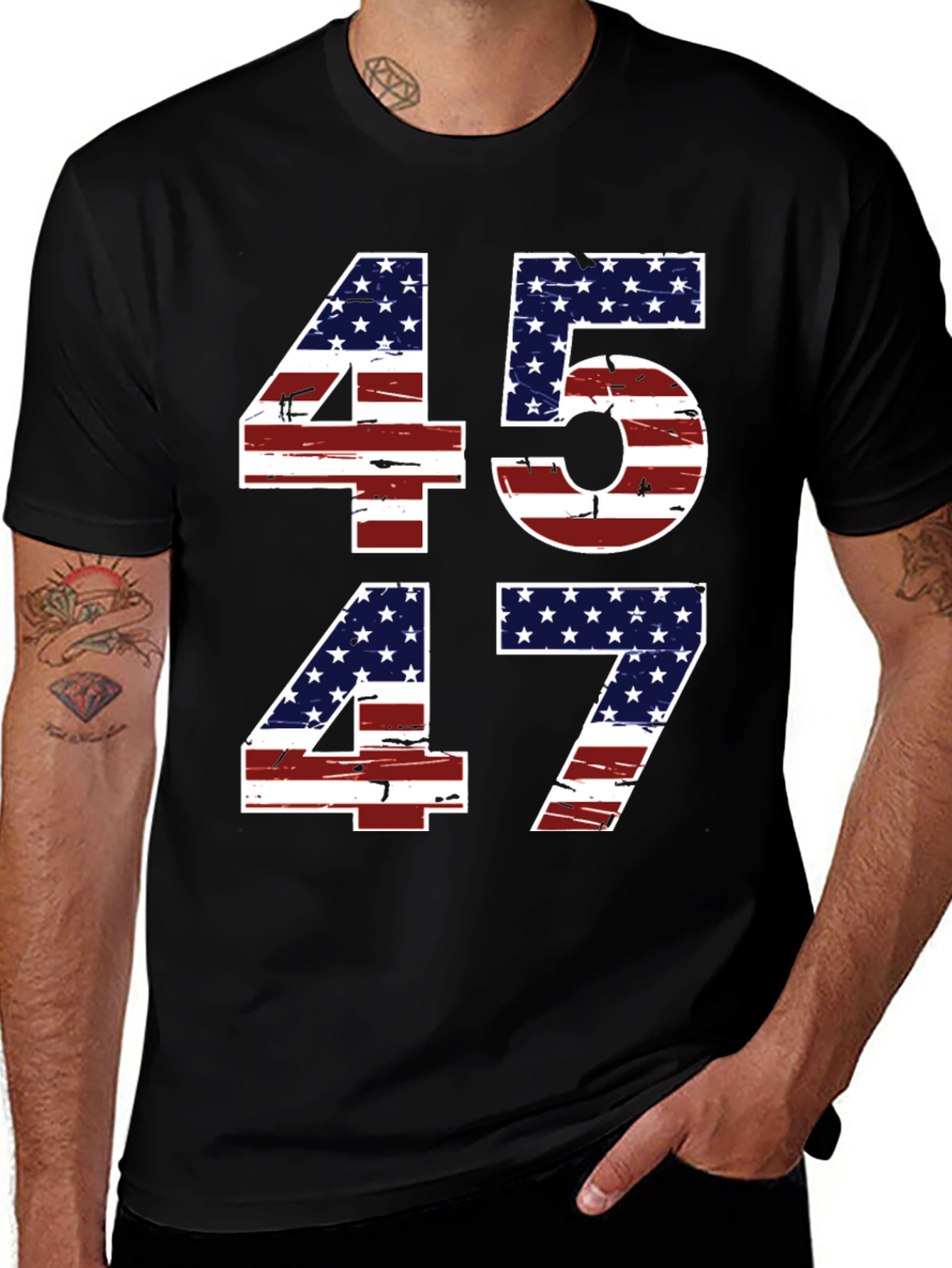 Variant 13 of Patriotic 45 47 USA Flag T-Shirt