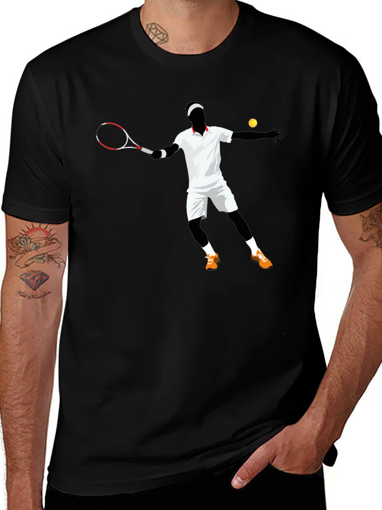 Variant 9 of Tennis Player Graphic Tee - Black