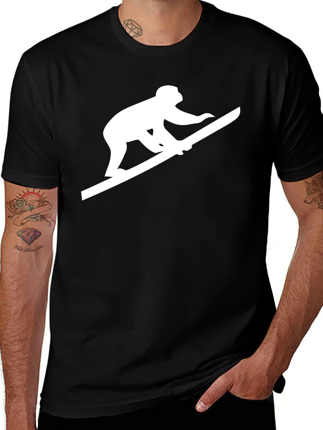 Variant 16 of Monkey Balance T-Shirt - Unique Graphic Tee
